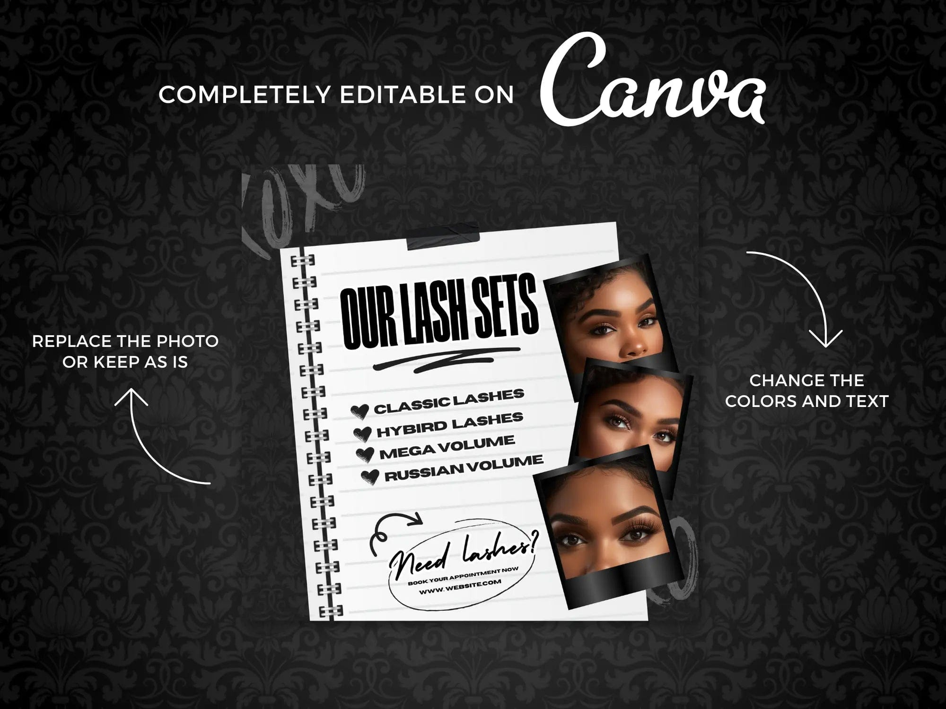 Black Lash Tech Services Flyer - Shaima Studio