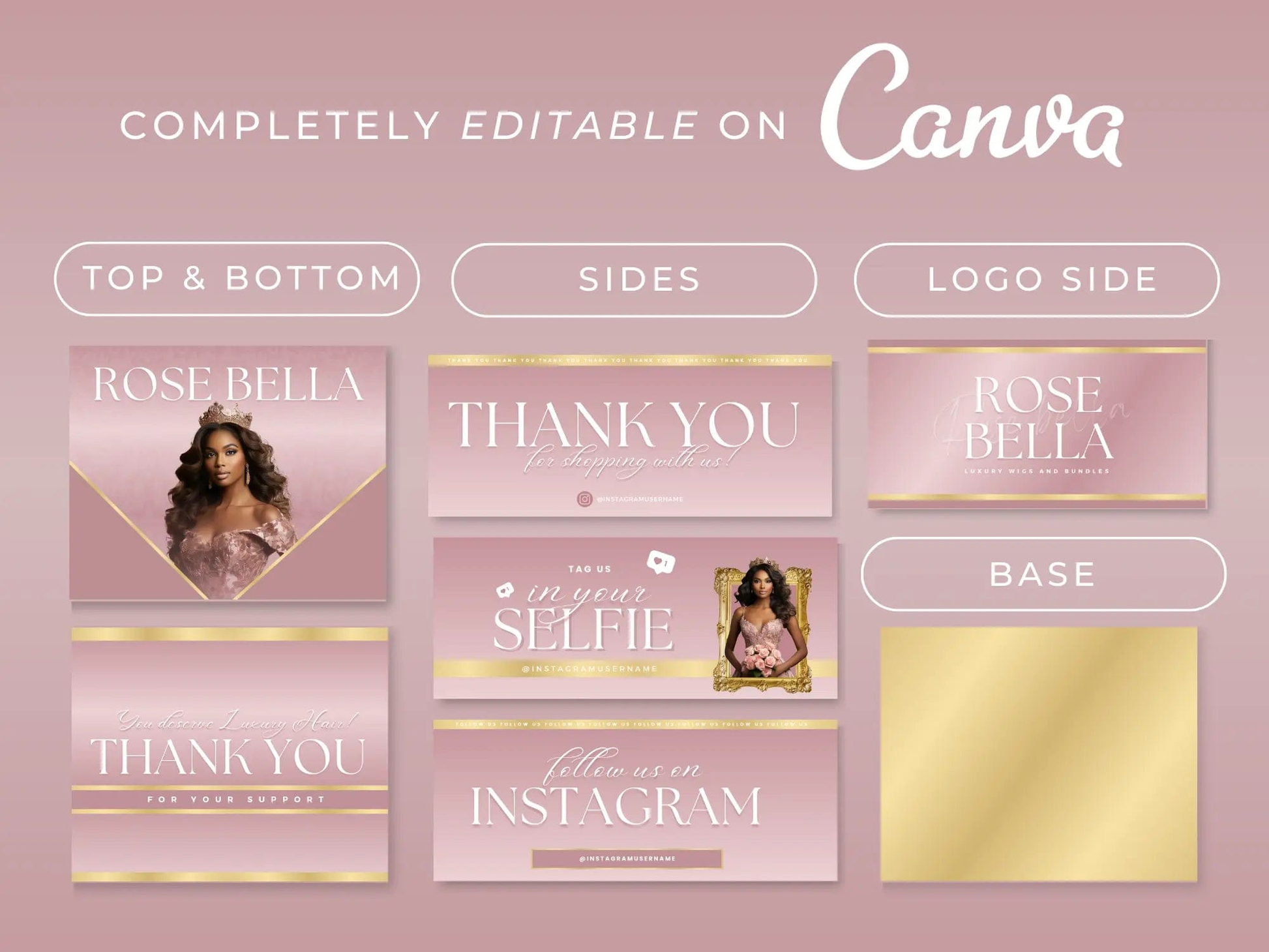 Rose Gold Wig Mailer Box - Shaima Studio