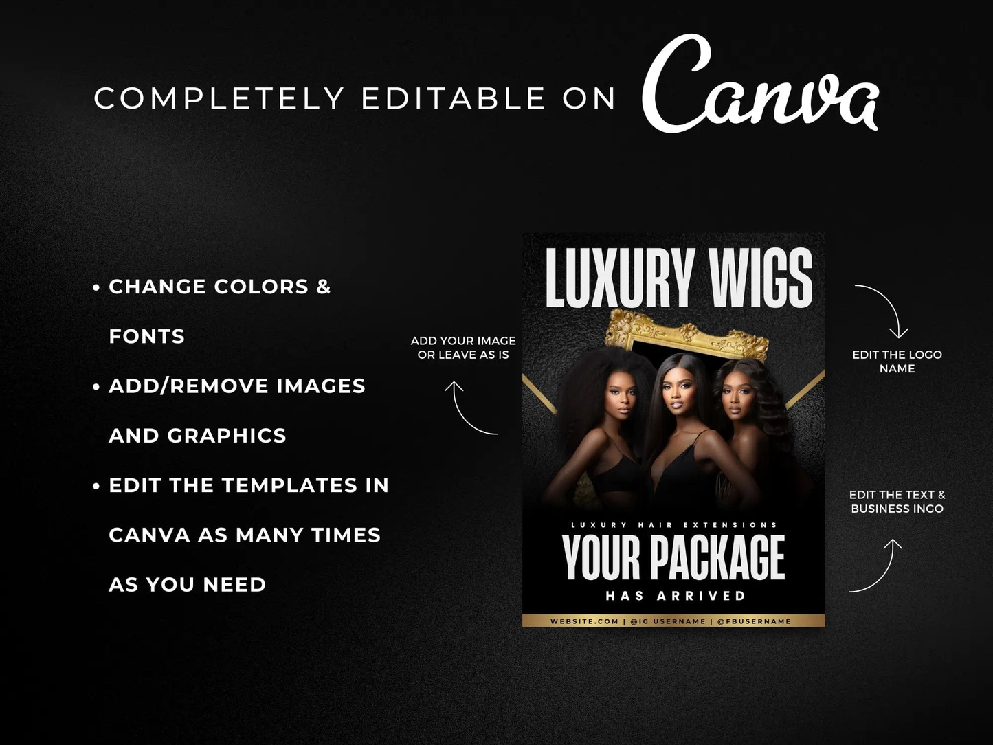 Gold Wig PolyMailer Box - Shaima Studio