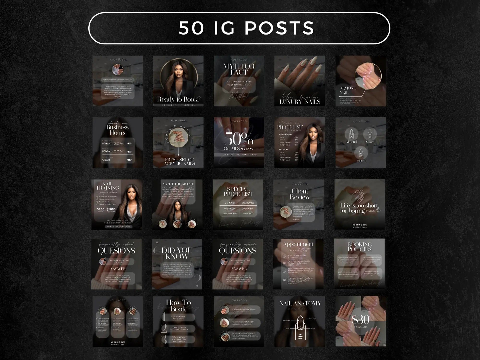 Black Nail Tech Instagram Kit - Shaima Studio