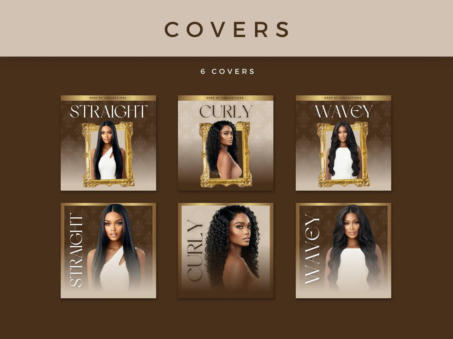 Brown & Gold Hair Website Banners Covers
