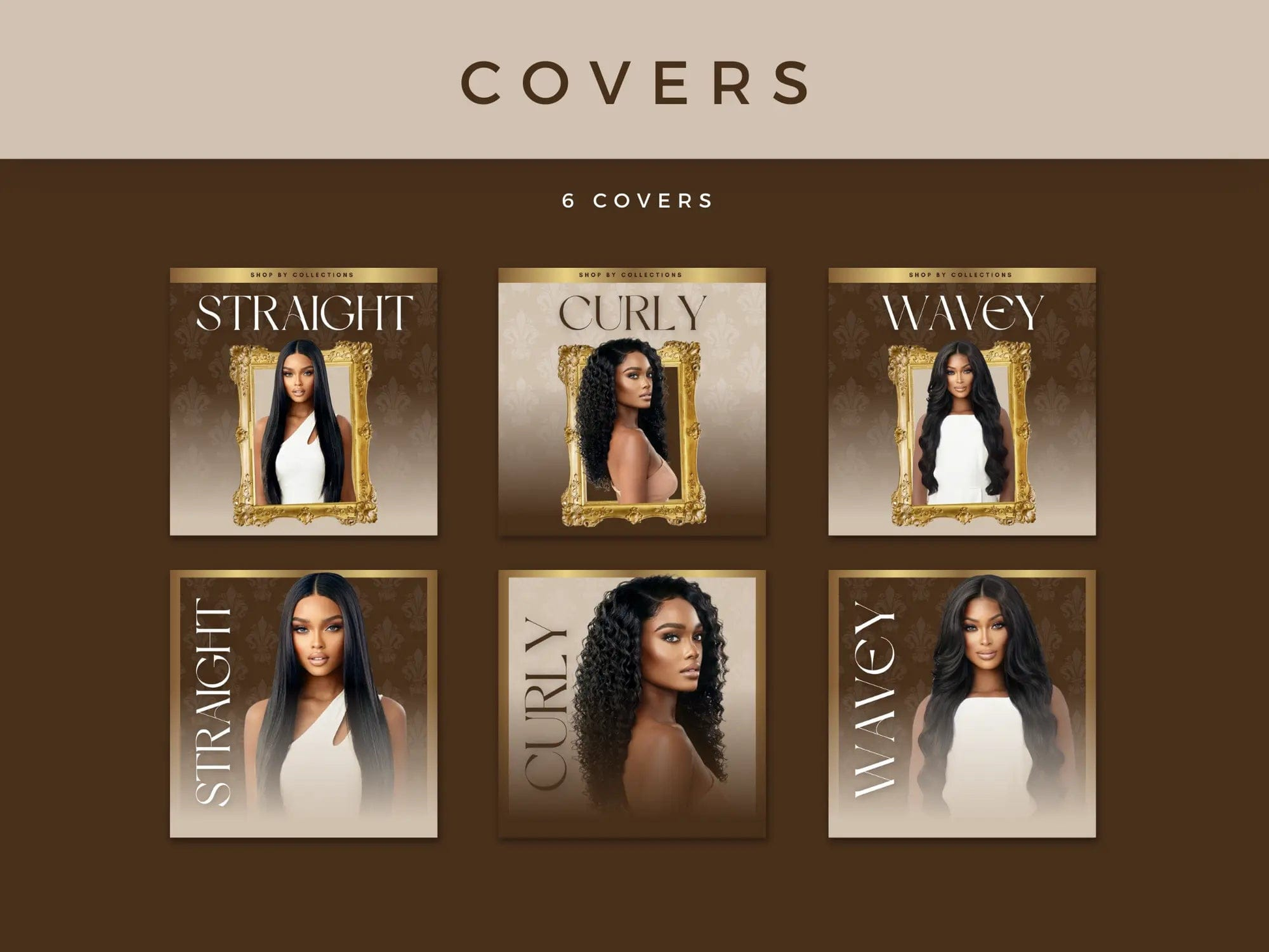 Brown & Gold Hair Website Banners Covers