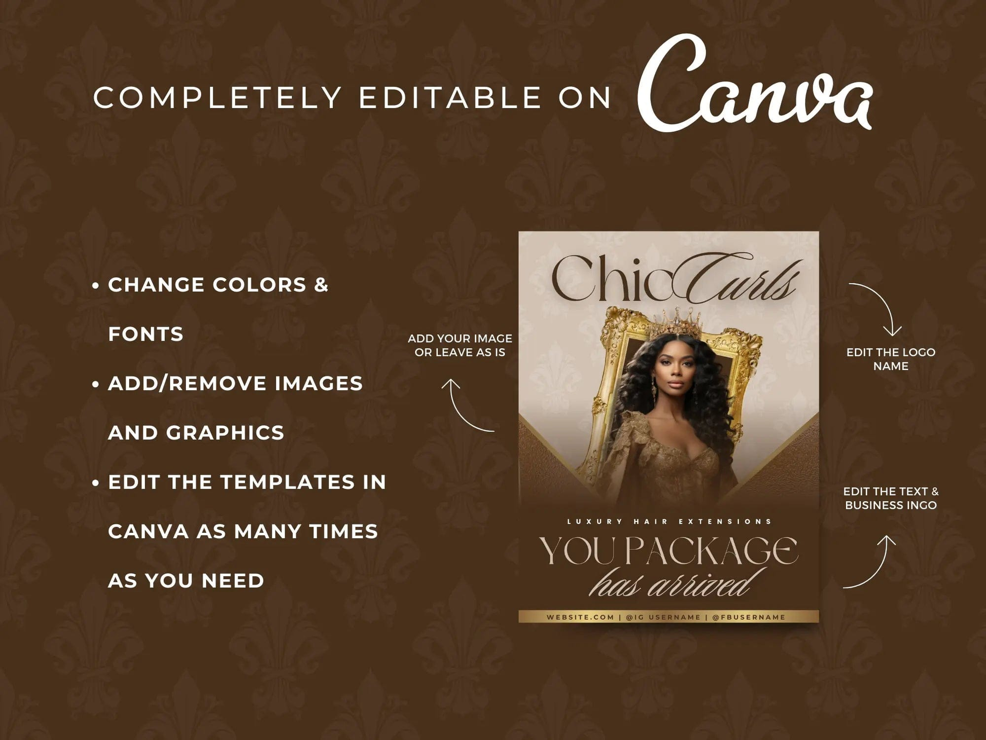 Brown Wig PolyMailer Box - Shaima Studio