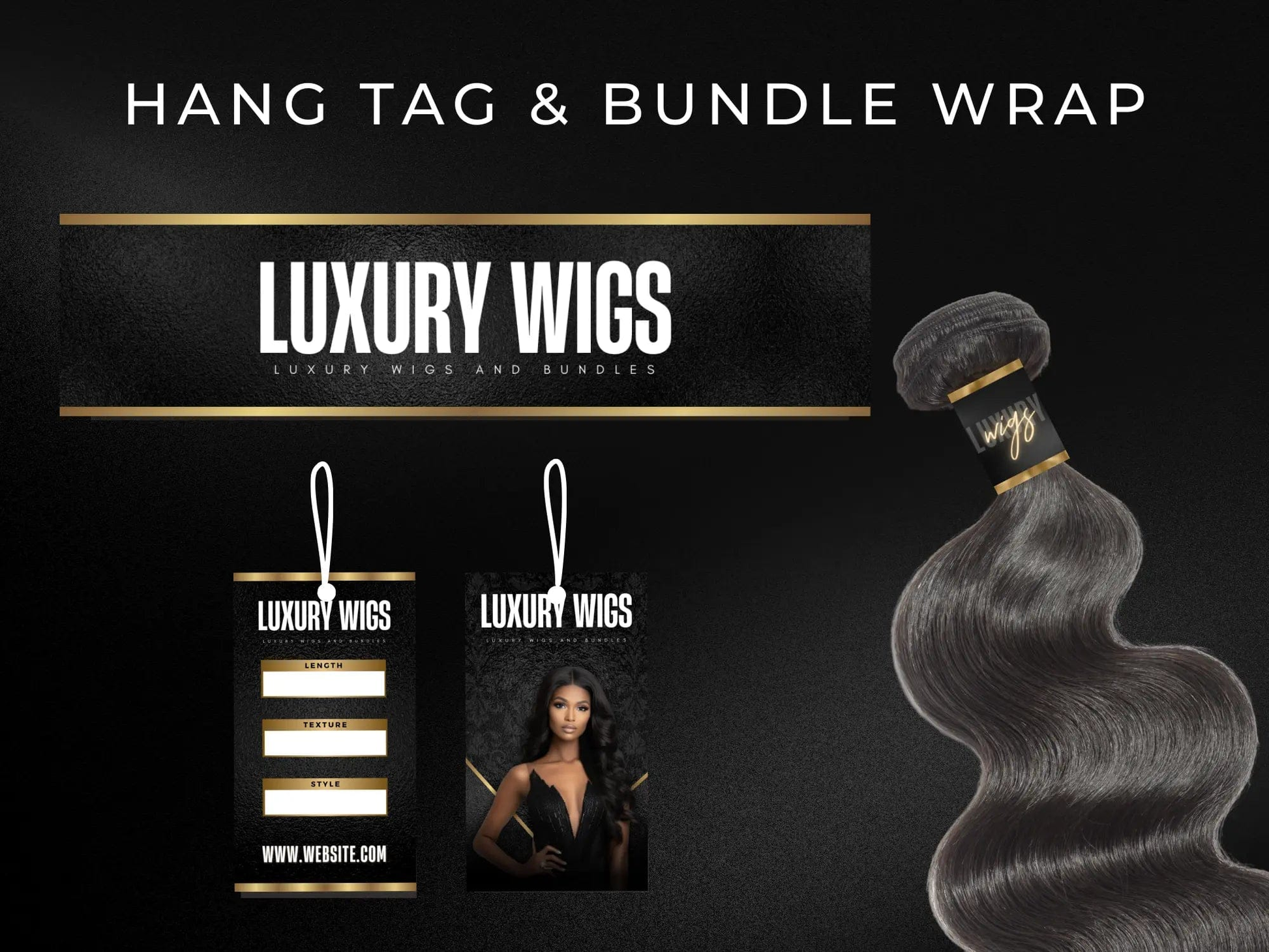 Gold Luxury Hair Branding Kit - Shaima Studio