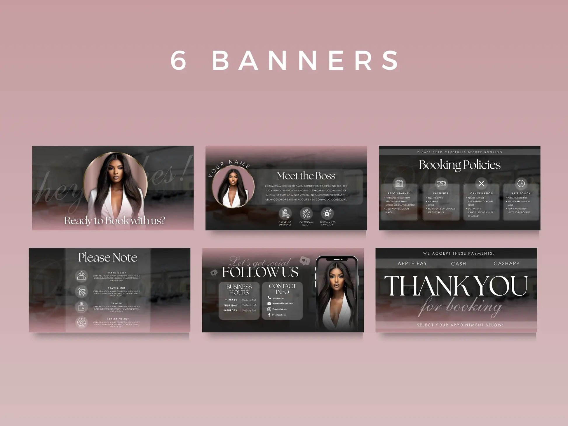 Pink & Black Acuity Scheduling Site - Shaima Studio