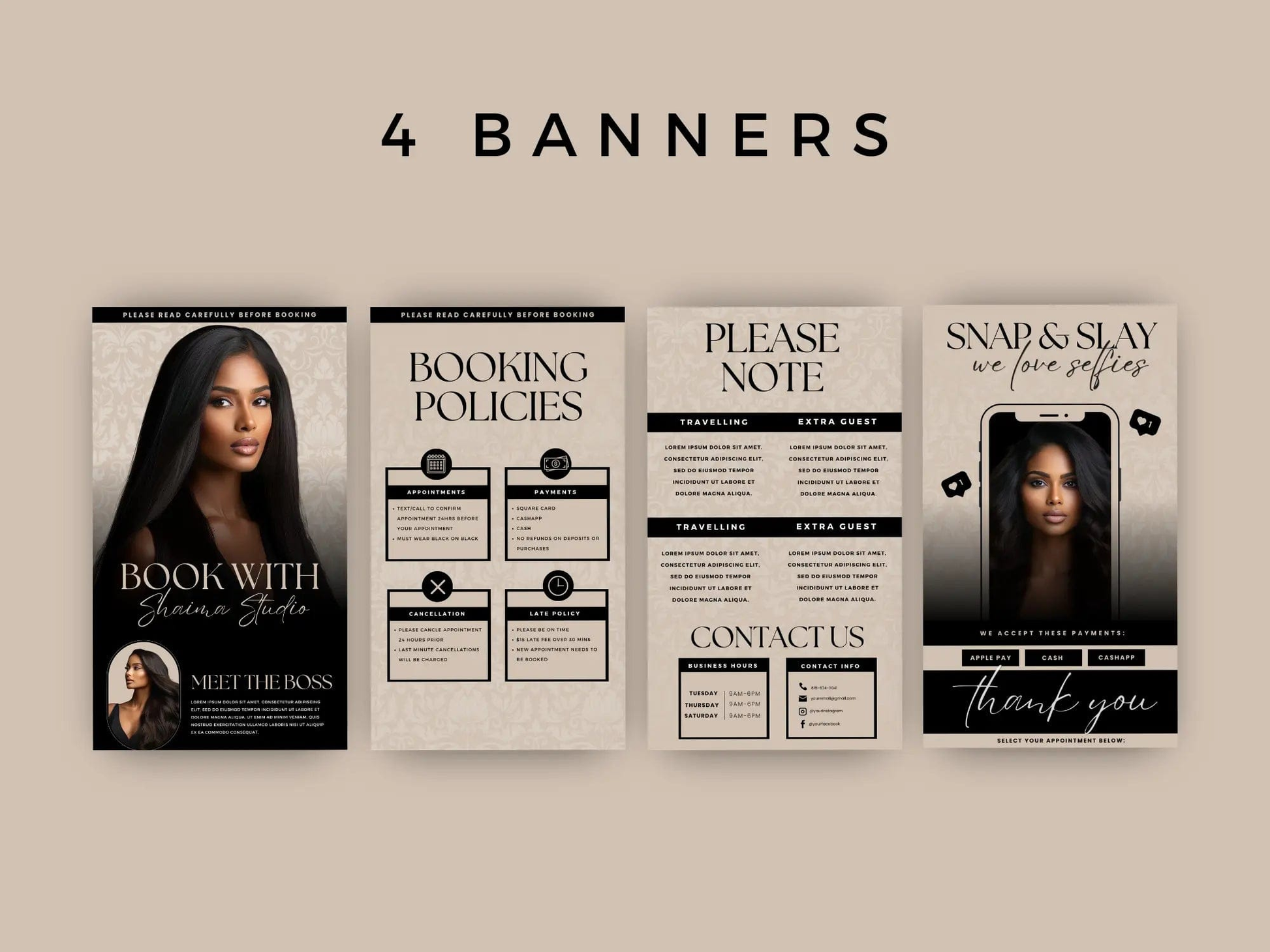 Beige & Black Acuity Scheduling Template - Shaima Studio