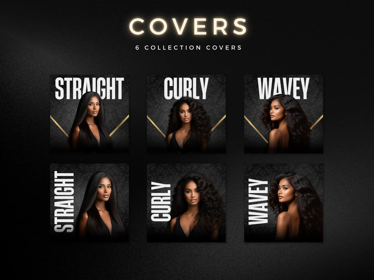 Gold & Black Hair Website Banners Cover