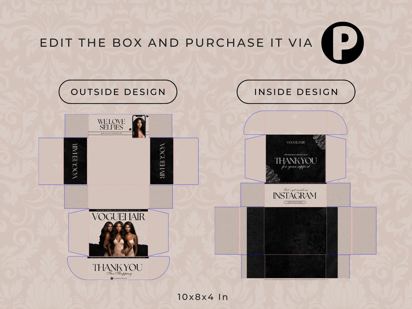 Beige Wig Mailer Box - Shaima Studio