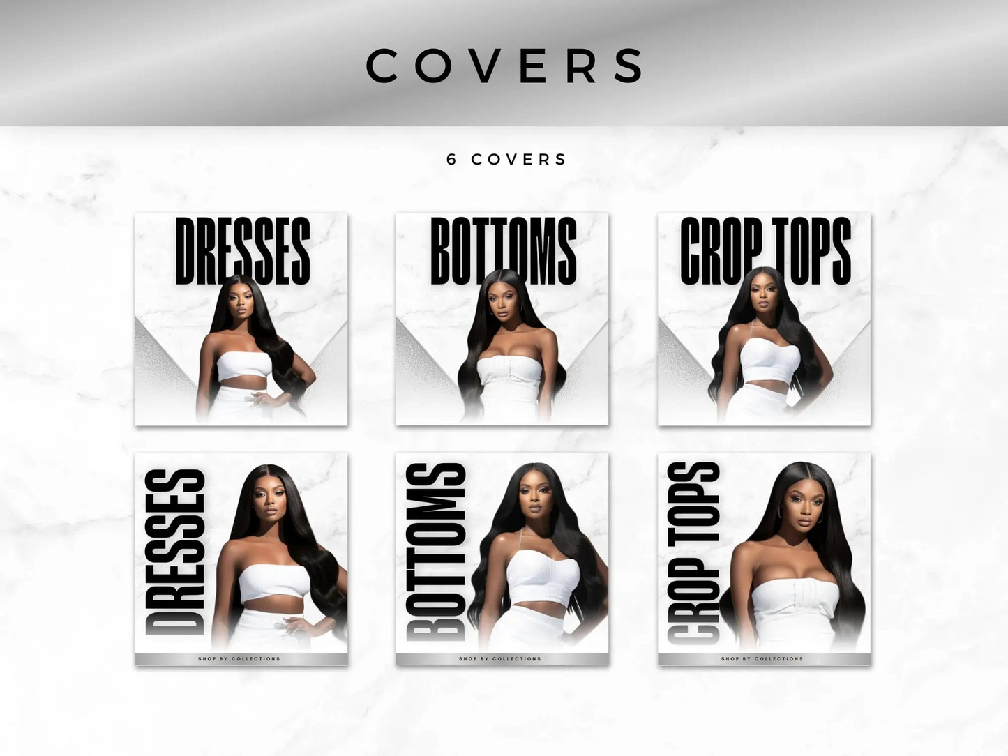 White & Silver Fashion Website Banners Cover