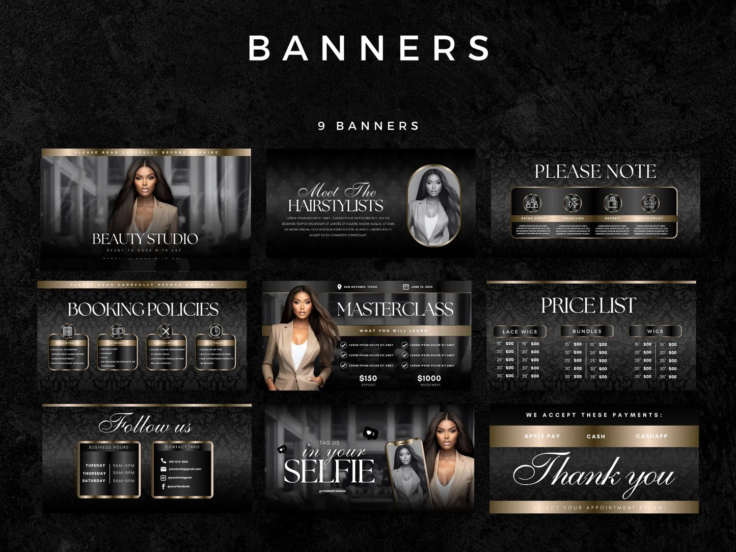 Black & Gold Acuity Scheduling Site - Shaima Studio