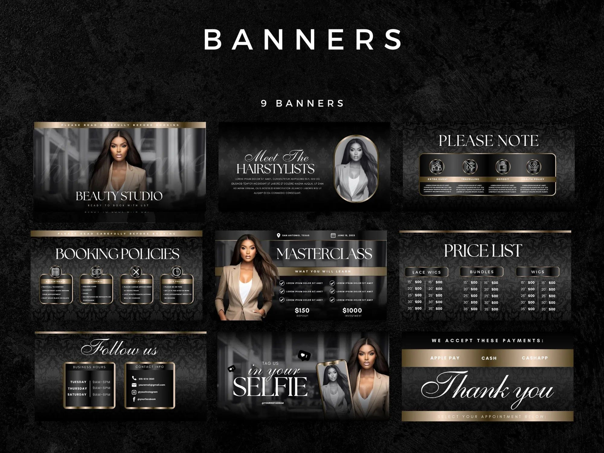 Black & Gold Acuity Scheduling Site - Shaima Studio