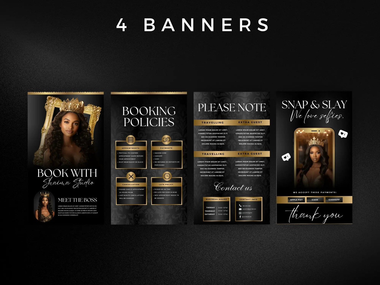 Gold & Black Acuity Scheduling Site - Shaima Studio