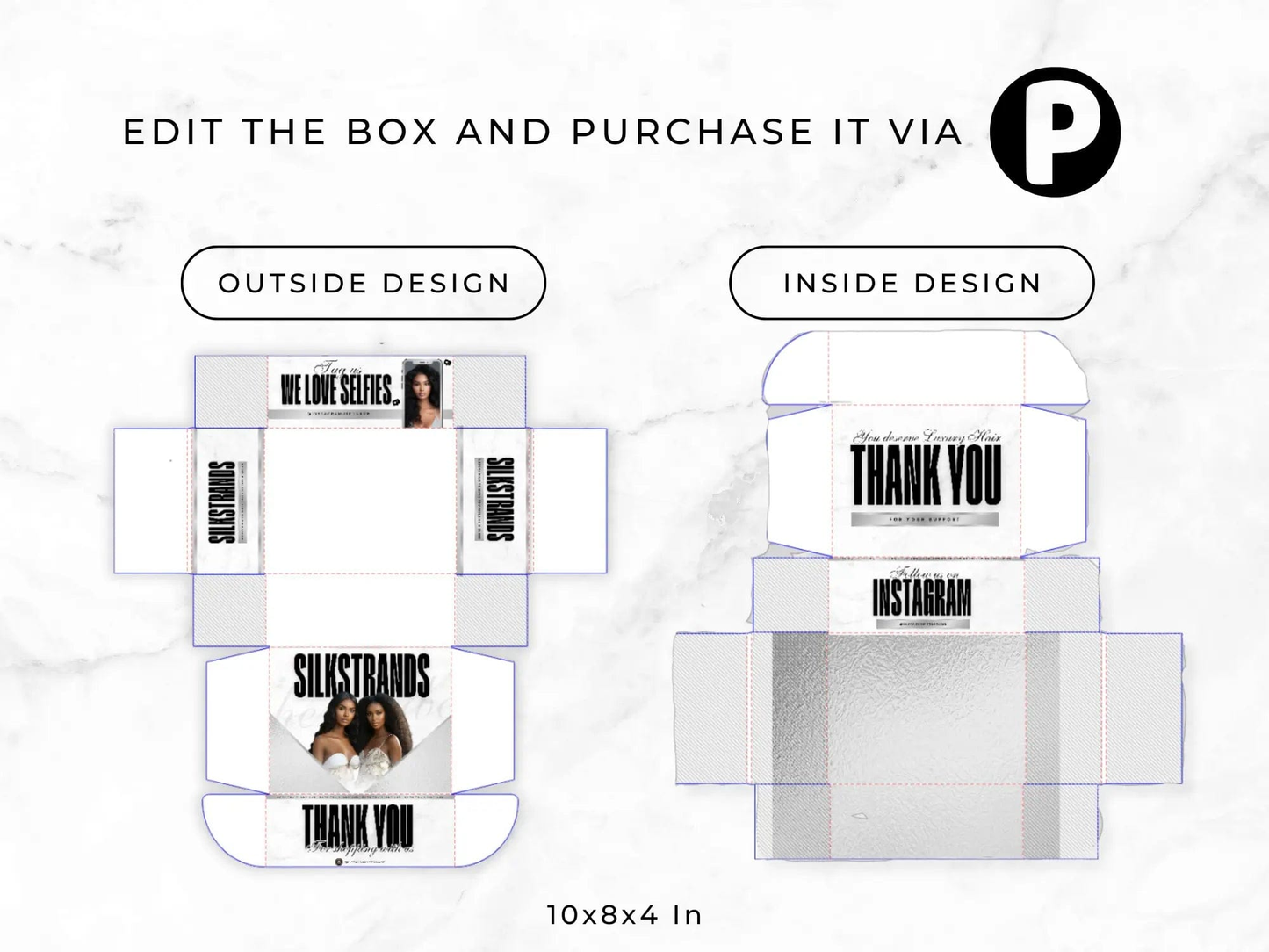 Silver Wig Mailer Box - Shaima Studio