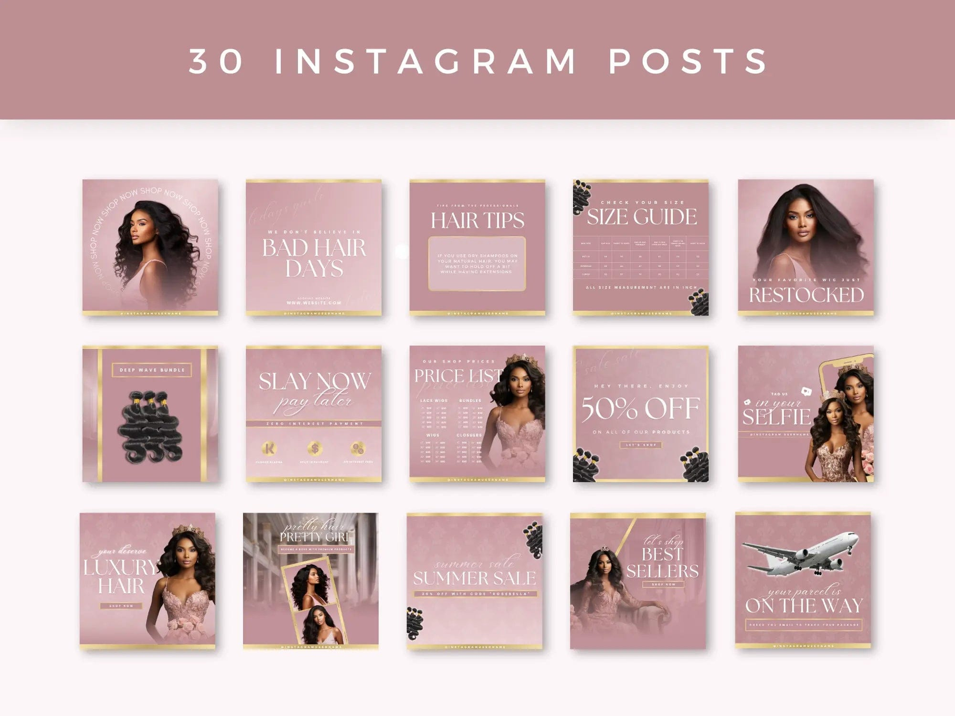 Rose Gold Hair Instagram Kit - Shaima Studio