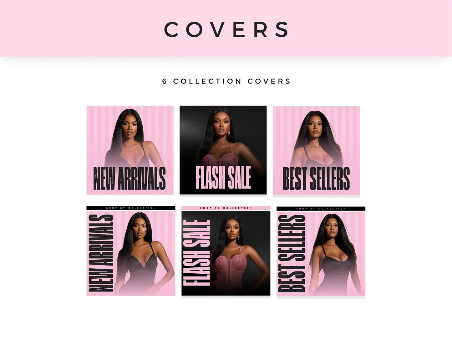 Pink & Black Feminine Fashion Website Banners Cover