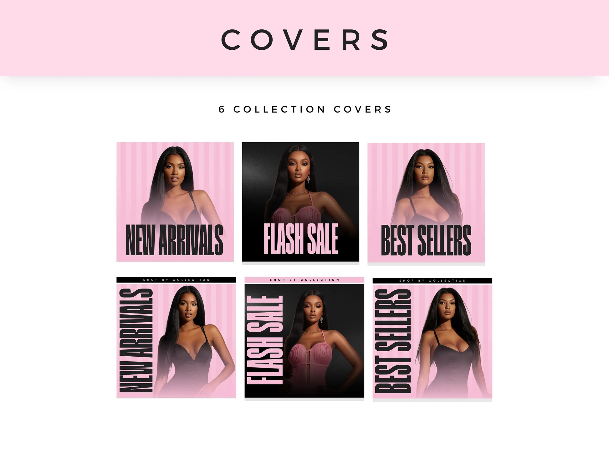Pink & Black Feminine Fashion Website Banners Cover