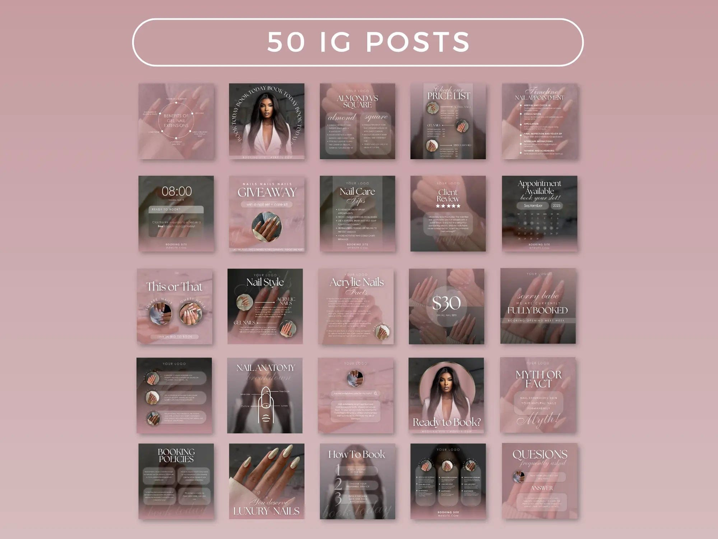 Pink Nail Tech Instagram Kit - Shaima Studio