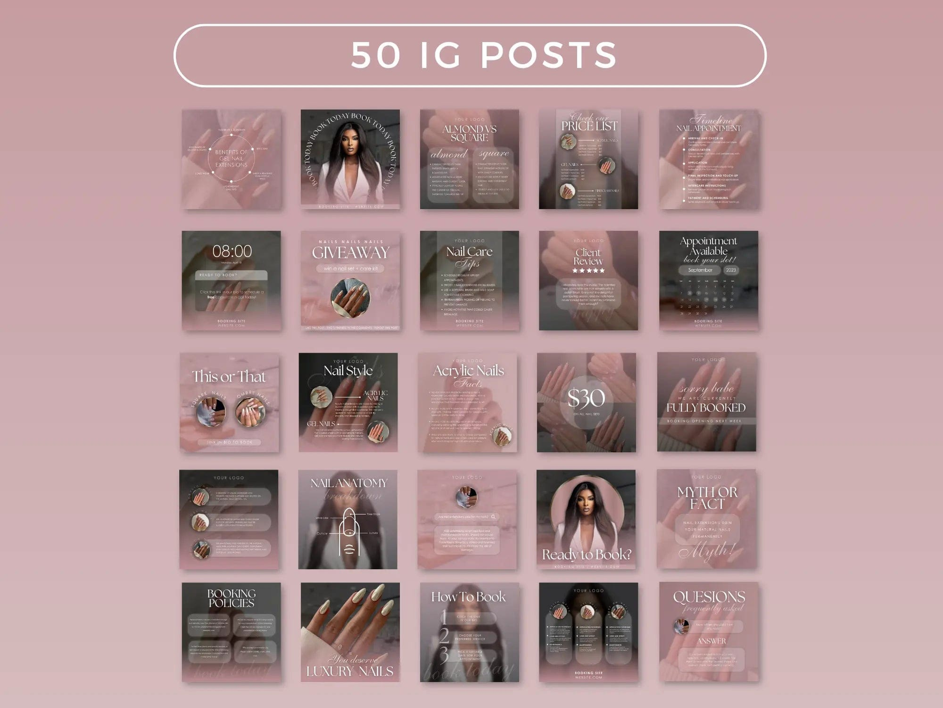 Pink Nail Tech Instagram Kit - Shaima Studio