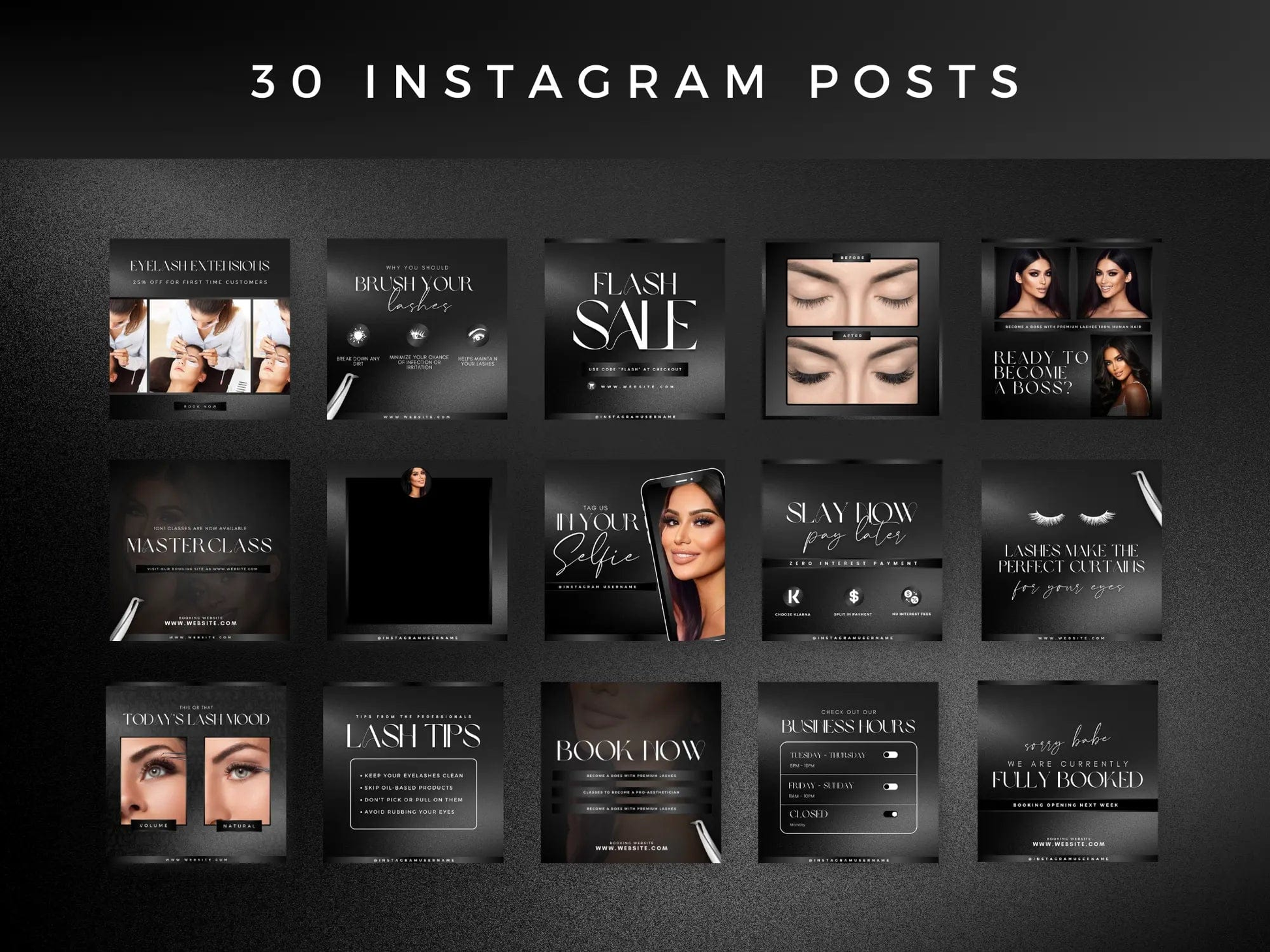 Black Lash Tech Instagram Kit - Shaima Studio