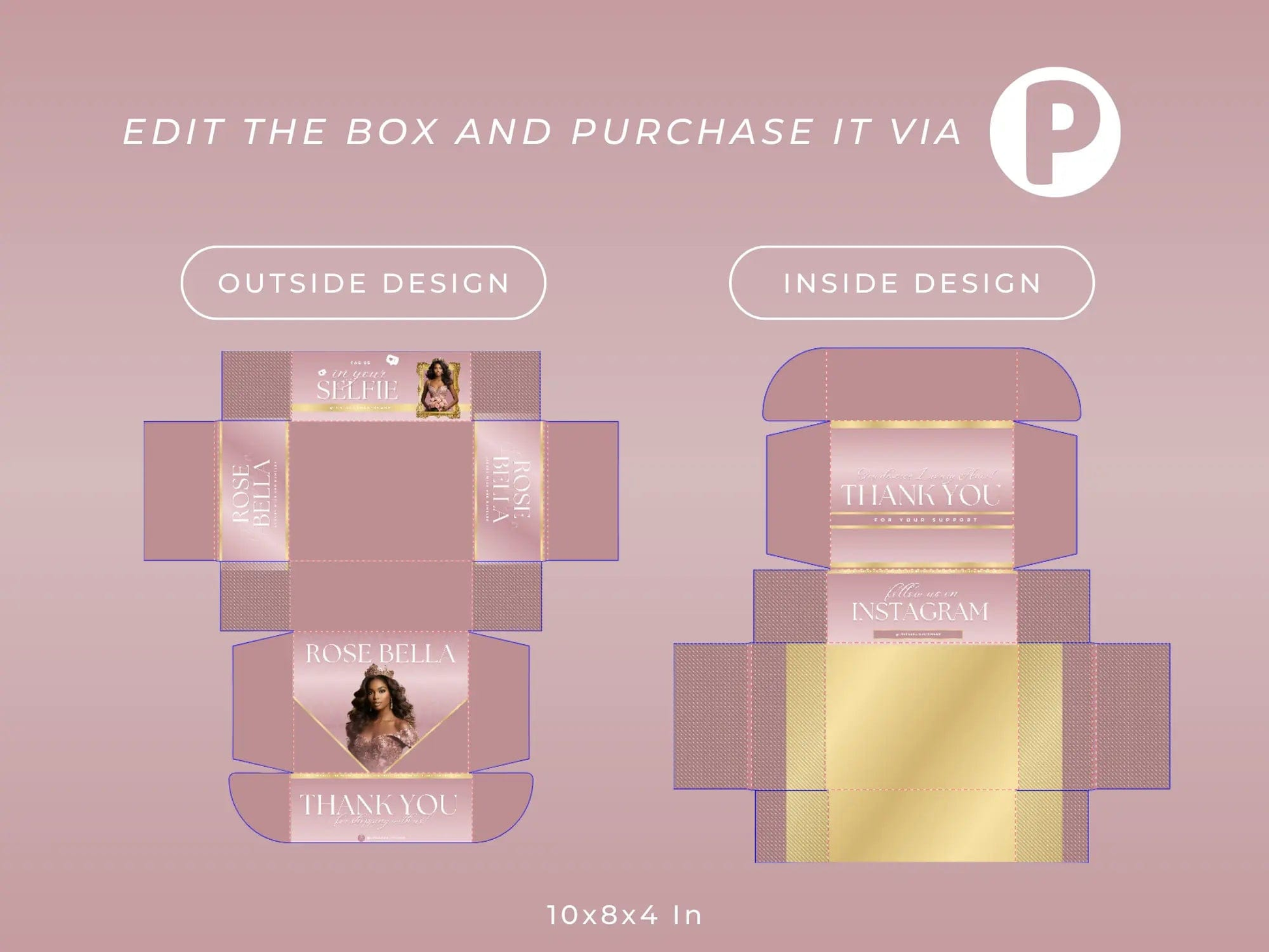 Rose Gold Wig Mailer Box - Shaima Studio