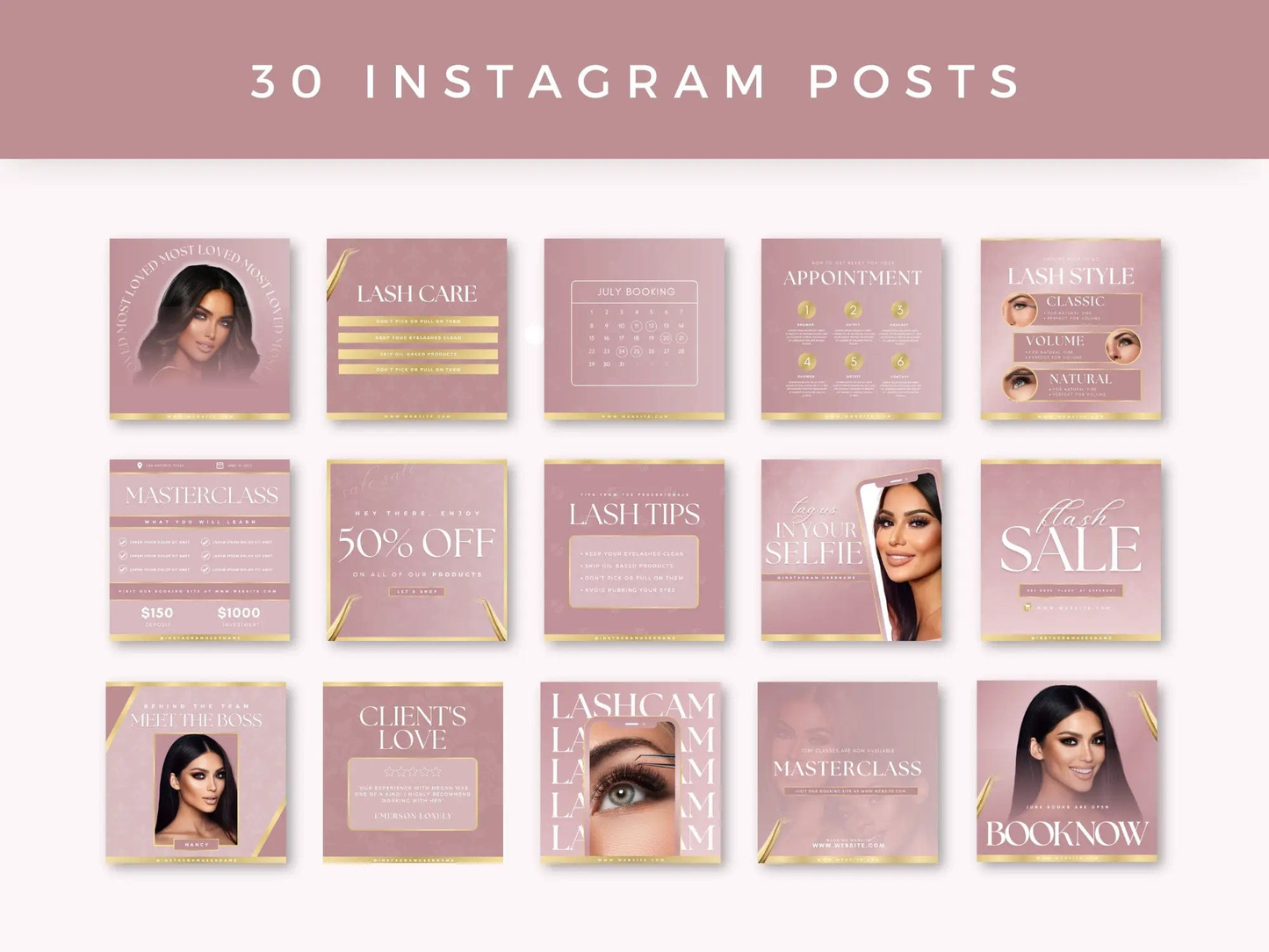 Rose Lash Tech Instagram Kit - Shaima Studio