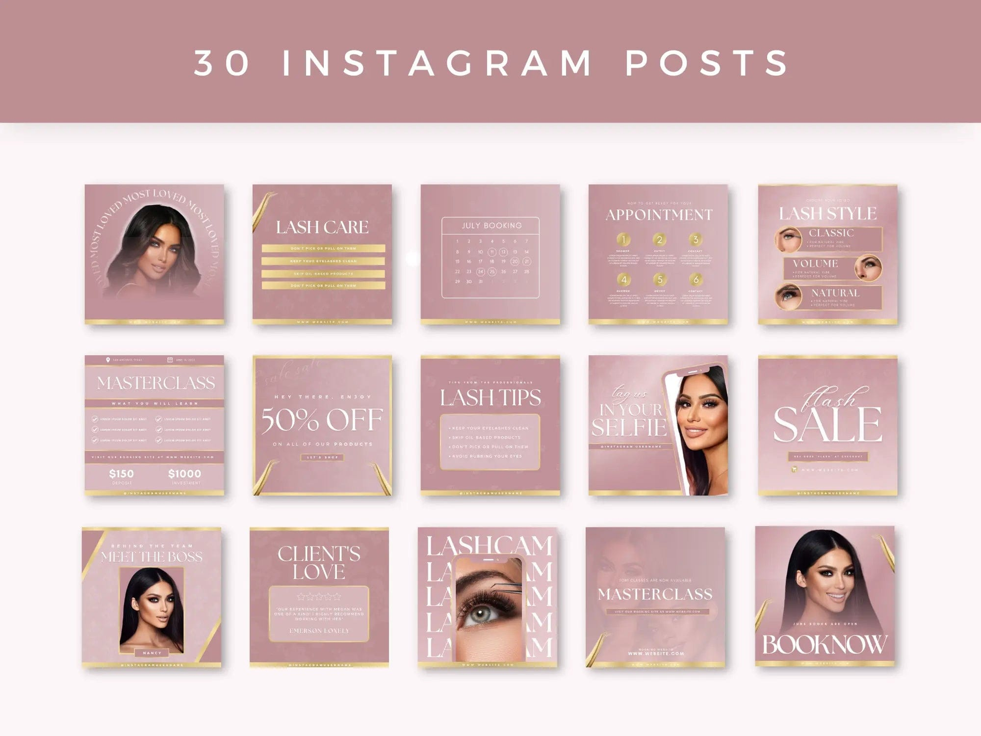 Rose Lash Tech Instagram Kit - Shaima Studio