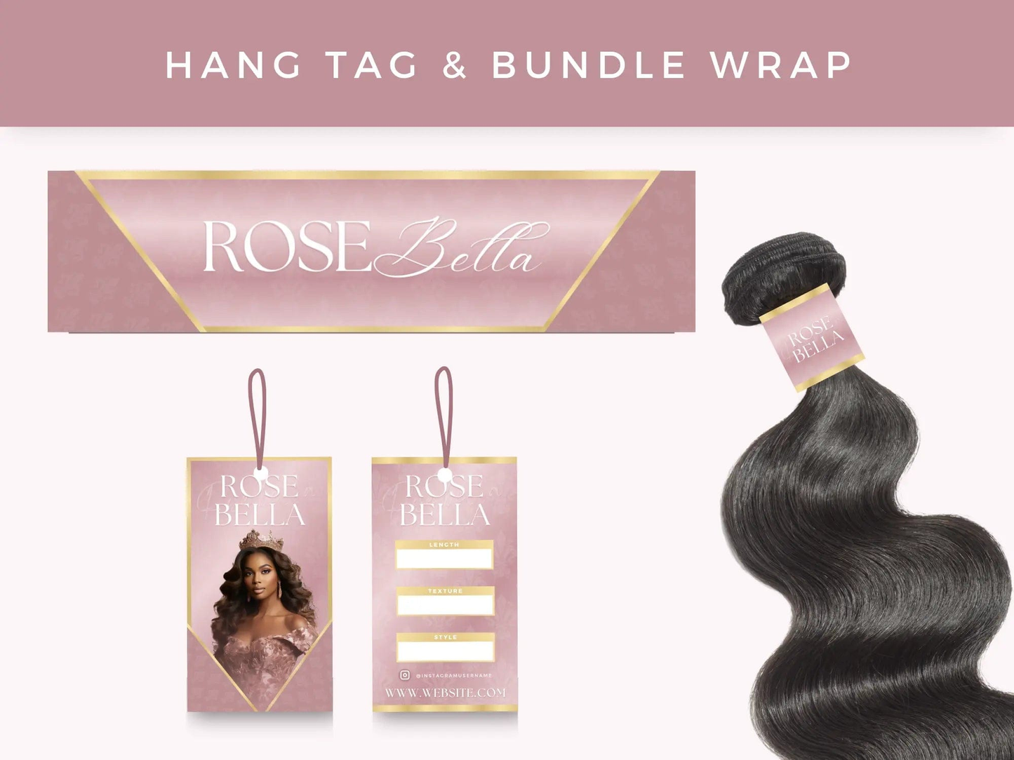 Rose Gold Luxury Hair Branding Kit - Shaima Studio