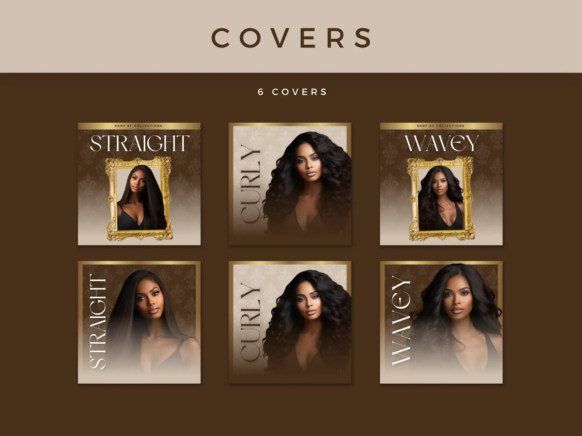 Luxury Brown & Gold Hair Web Banners - Shaima Studio