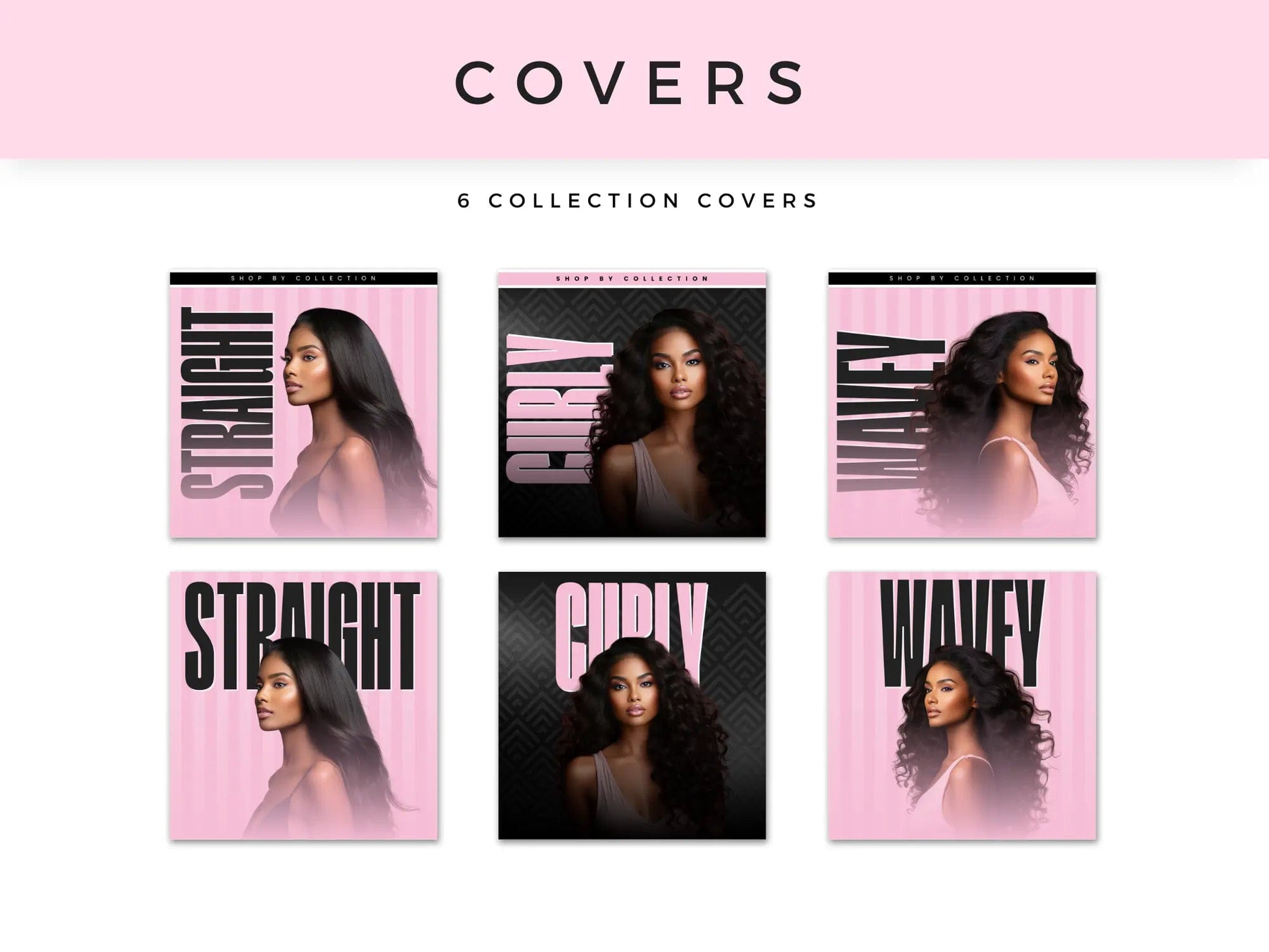 Pink & Black Hair Website Banners Cover