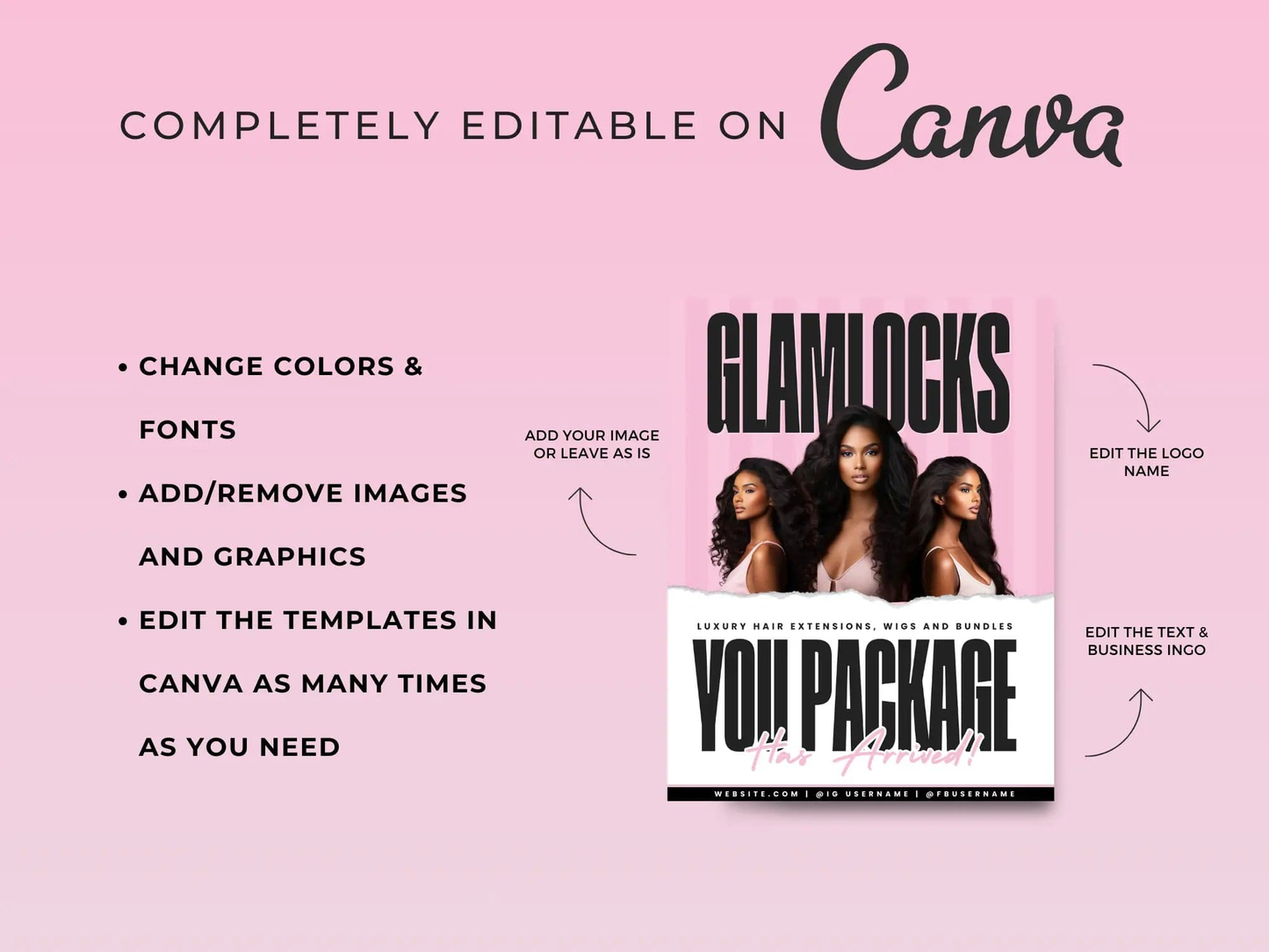 Pink Wig PolyMailer Box - Shaima Studio