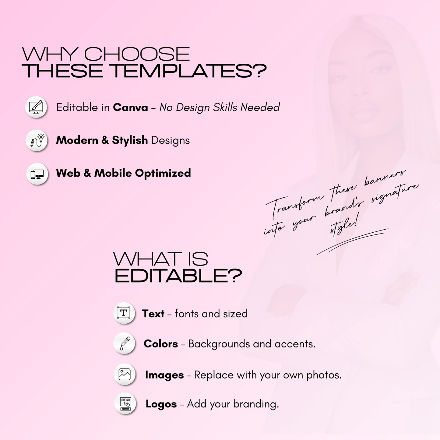 60 Pink Glam Tax Prep Banners | Modern Accountant Marketing Templates