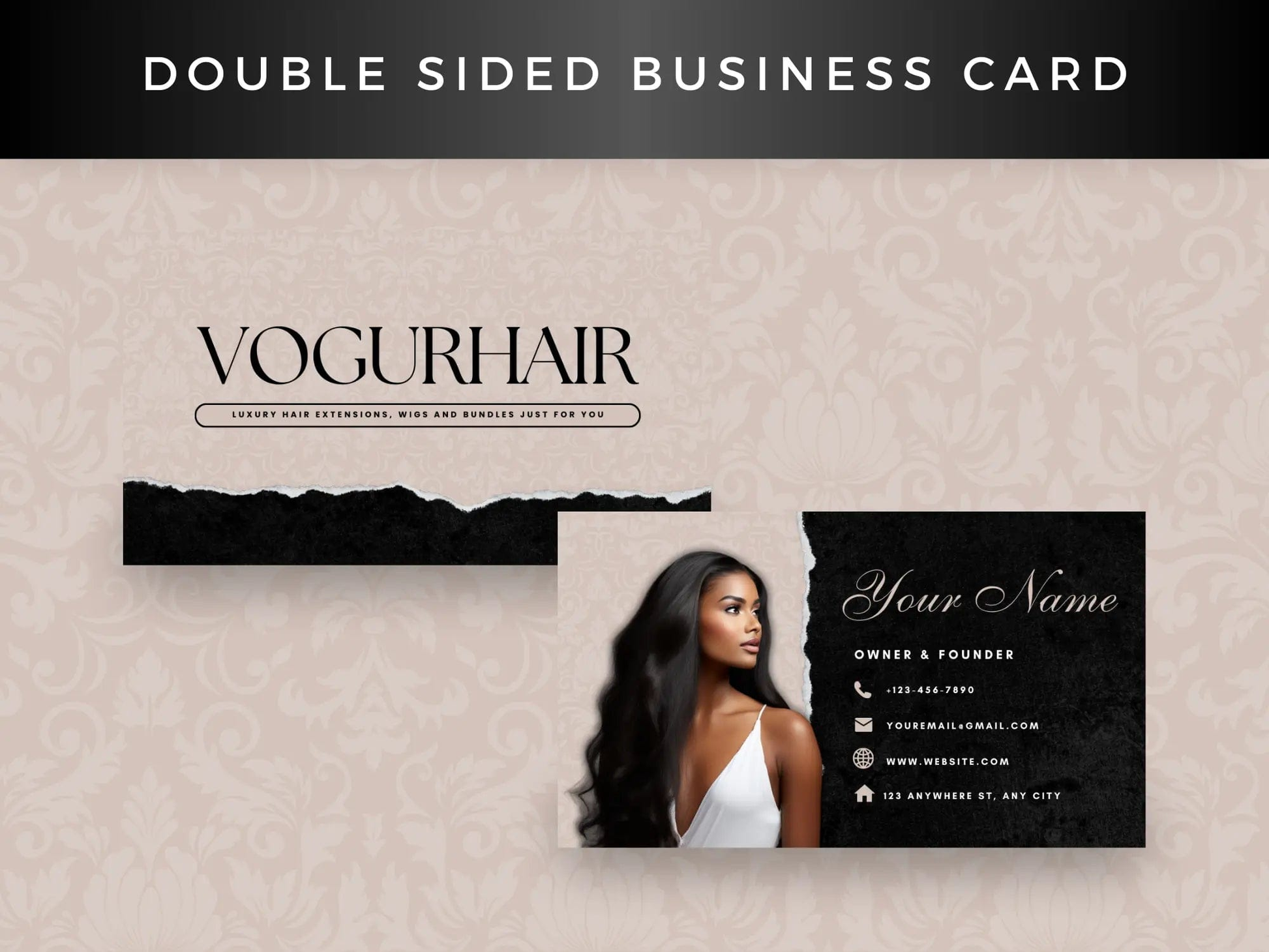 Beige Luxury Hair Branding Kit - Shaima Studio