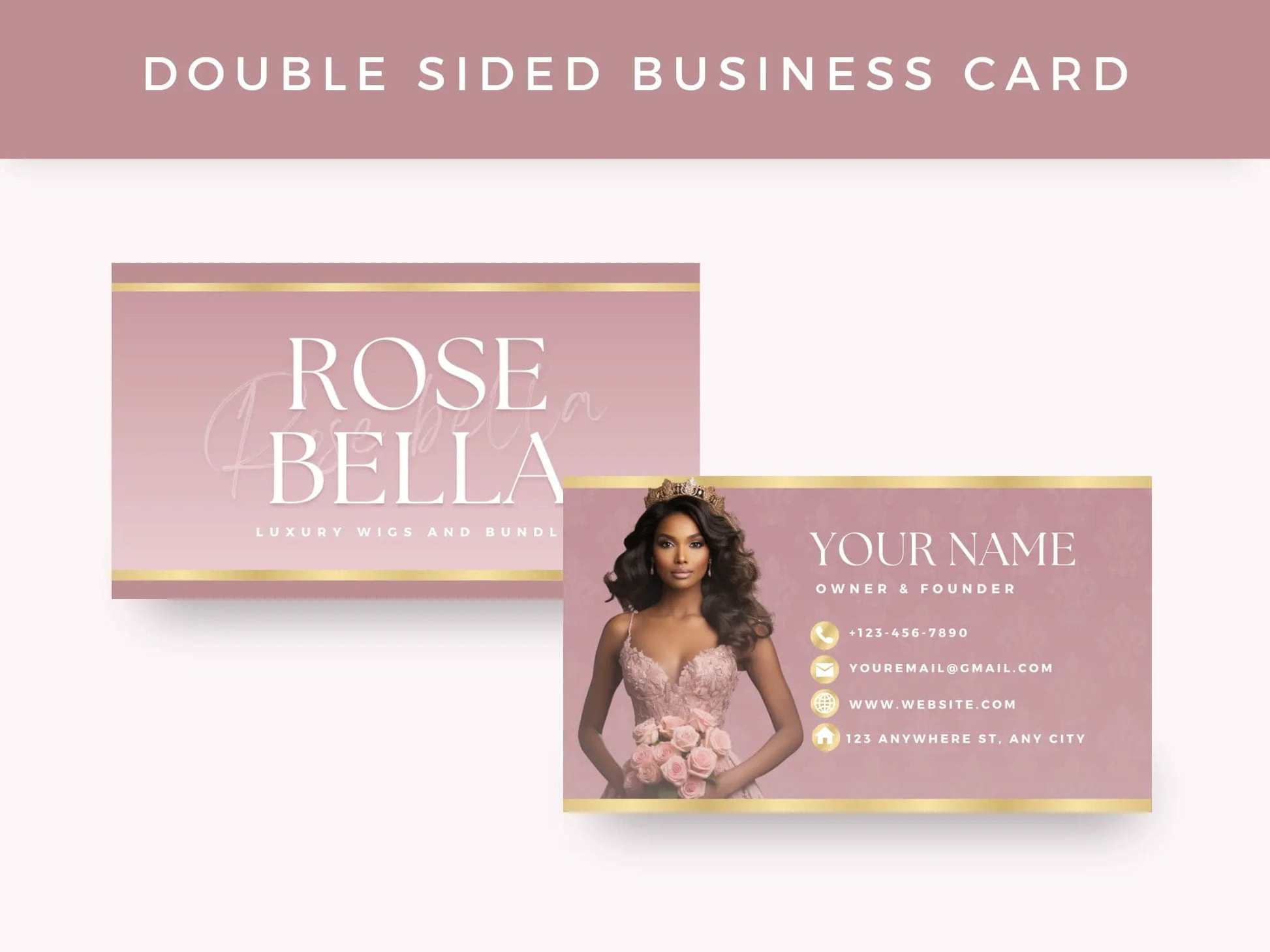 Rose Gold Luxury Hair Branding Kit - Shaima Studio