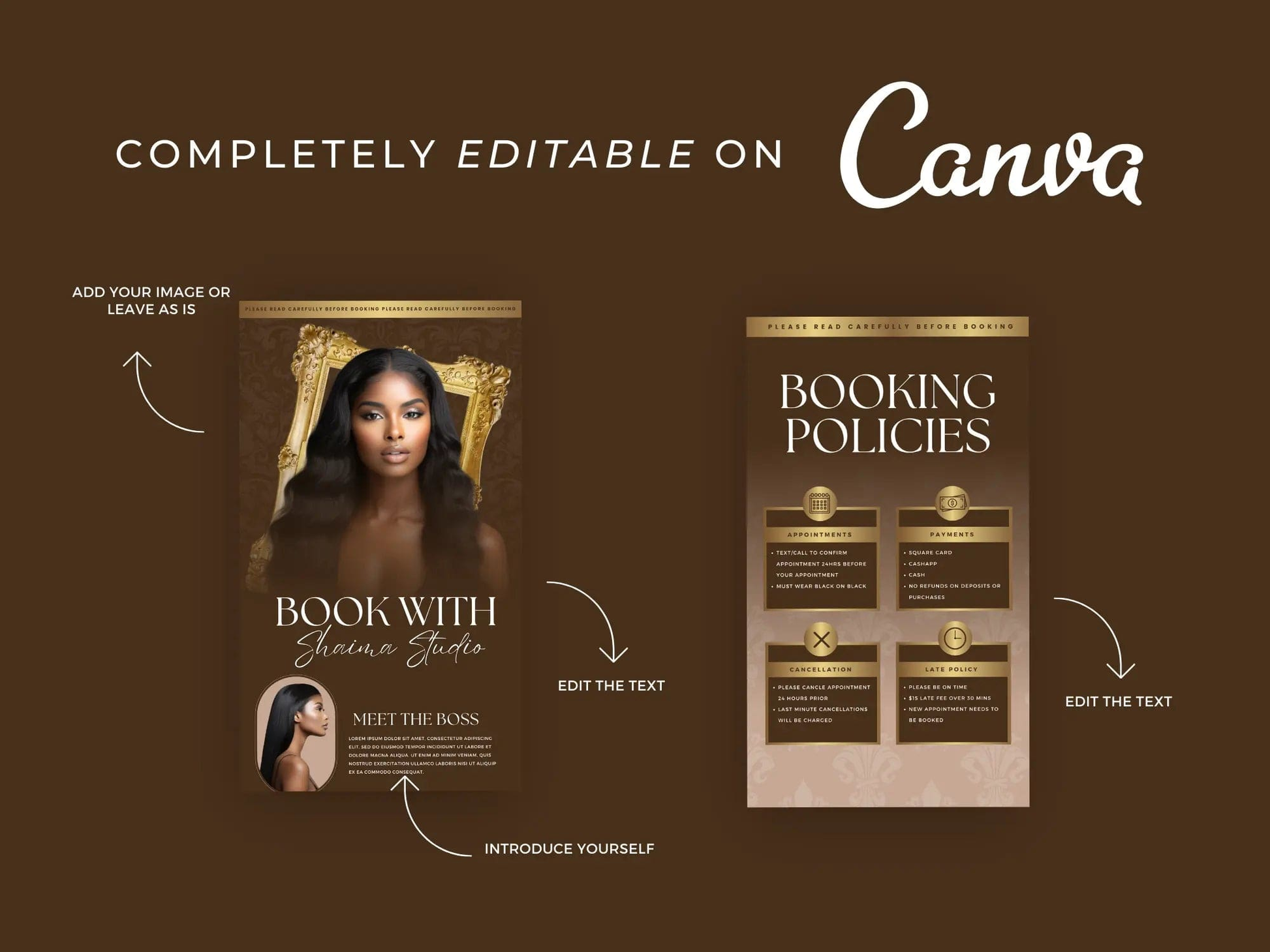 Brown & Gold Acuity Scheduling Site - Shaima Studio