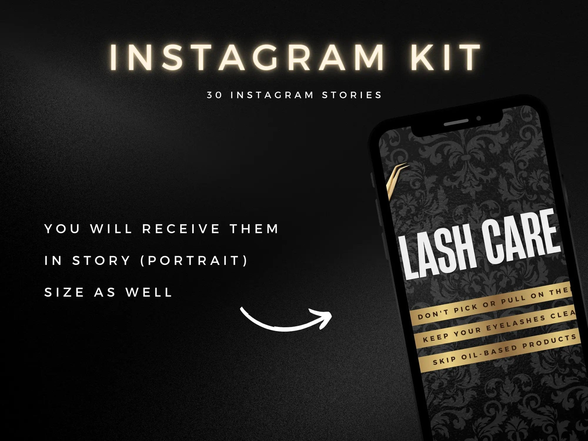 Gold Lash Tech Instagram Kit - Shaima Studio
