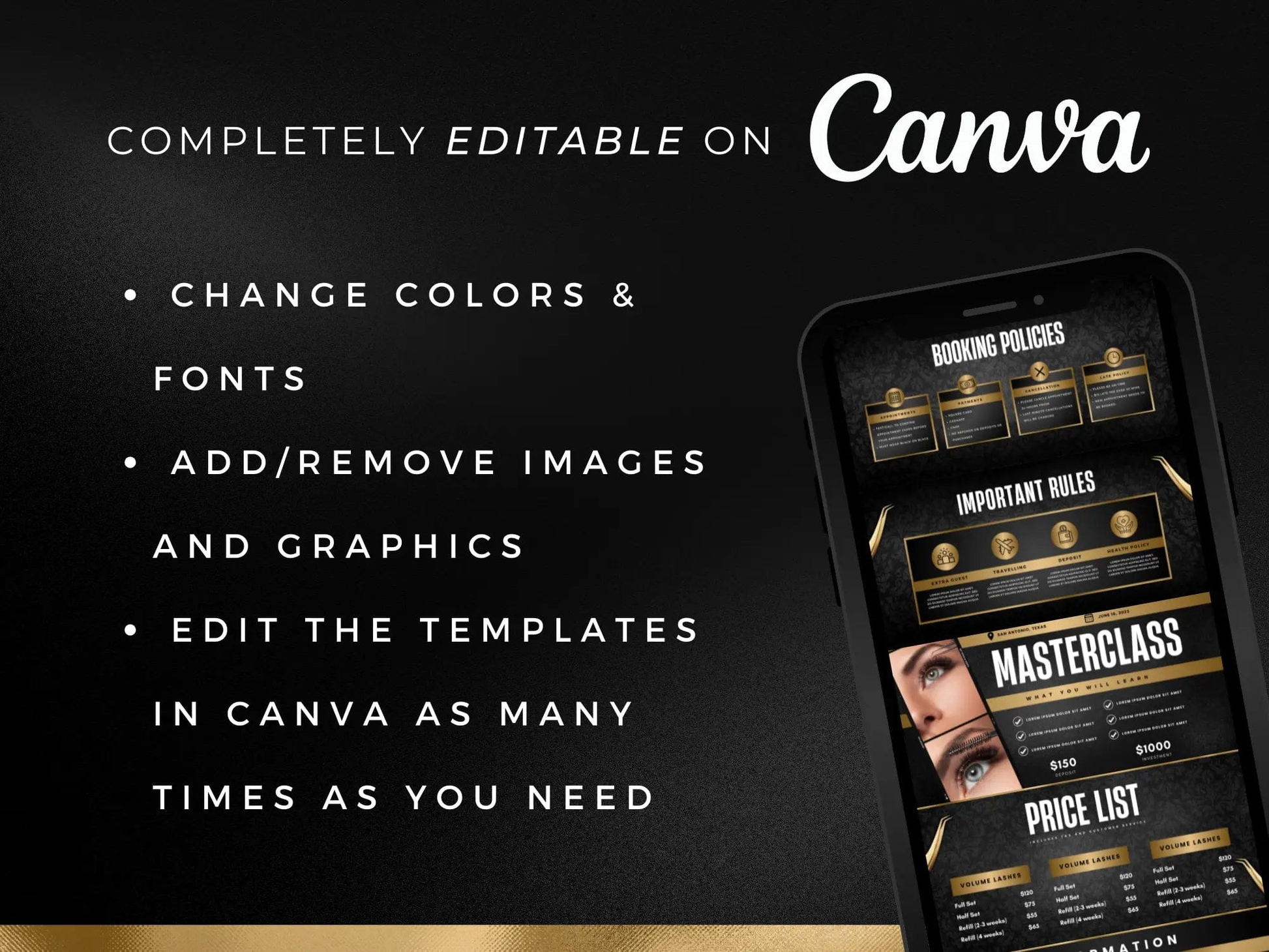 Gold Lash Tech Acuity Scheduling Site - Shaima Studio