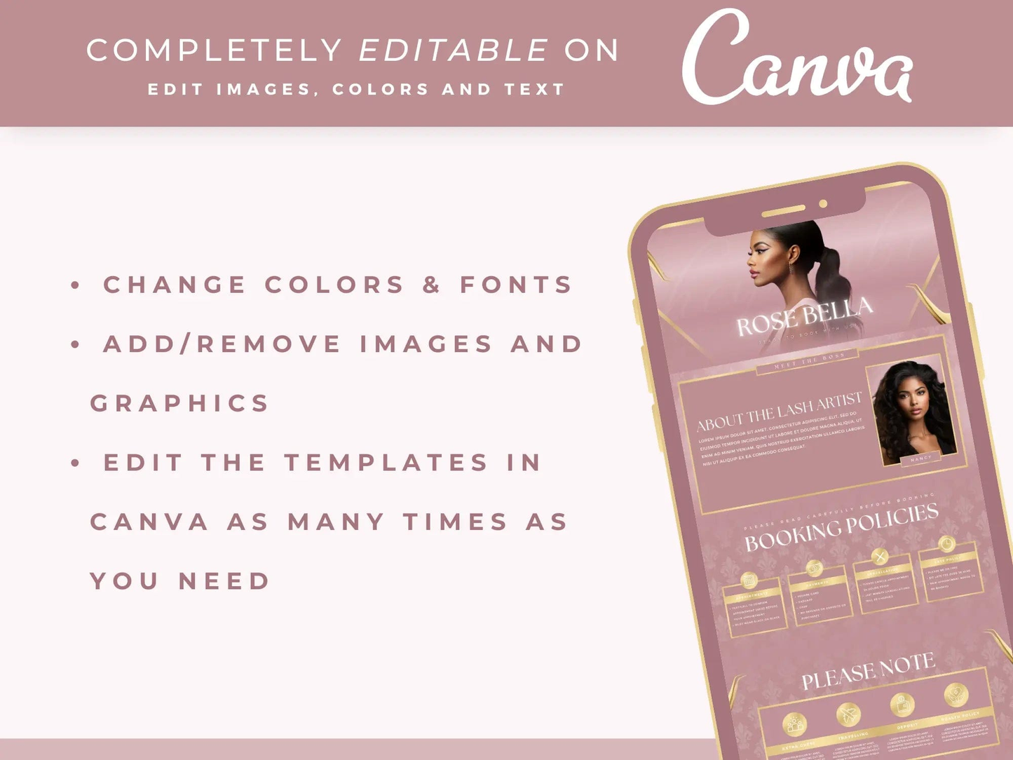 Rose Gold Lash Tech Acuity Scheduling Site - Shaima Studio