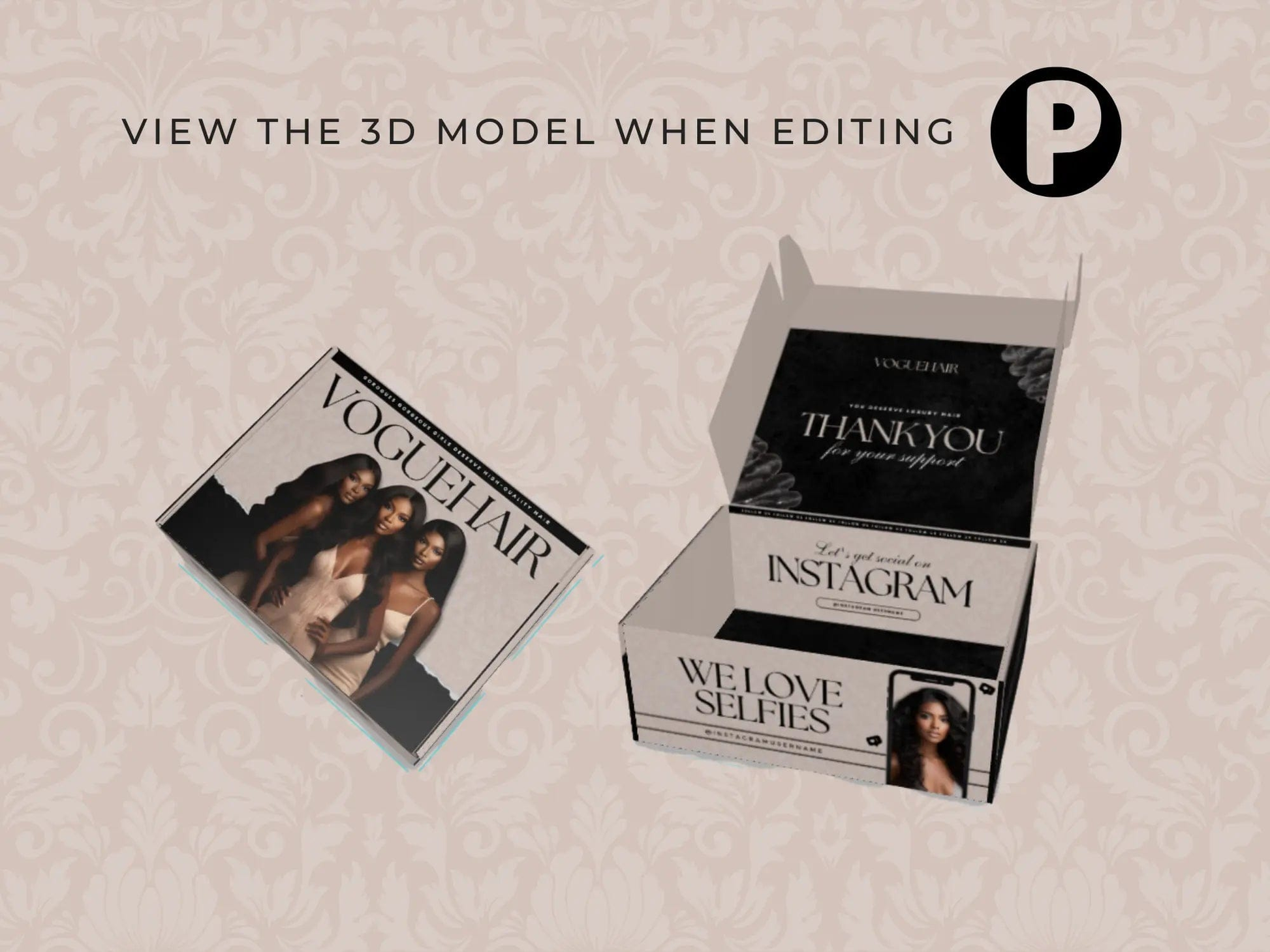 Beige Wig Mailer Box - Shaima Studio