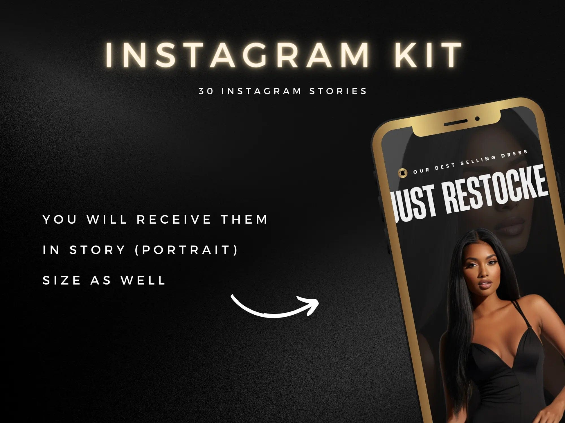 30 Gold & Black Fashion Instagram Kit - Shaima Studio