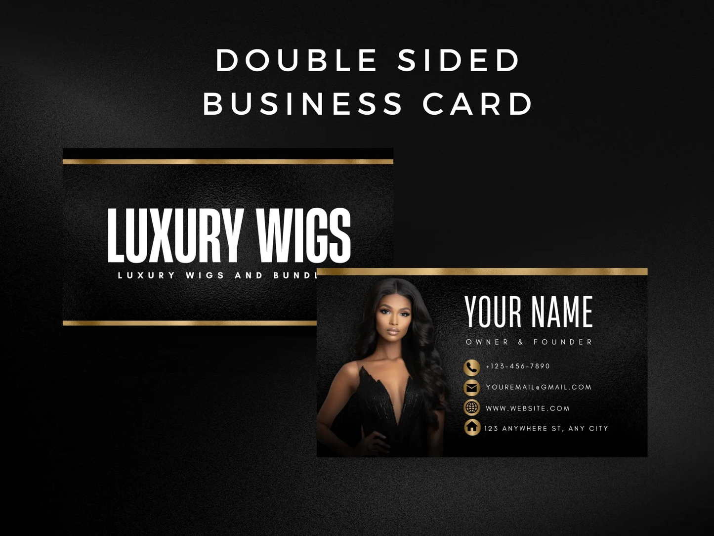 Gold Luxury Hair Branding Kit - Shaima Studio