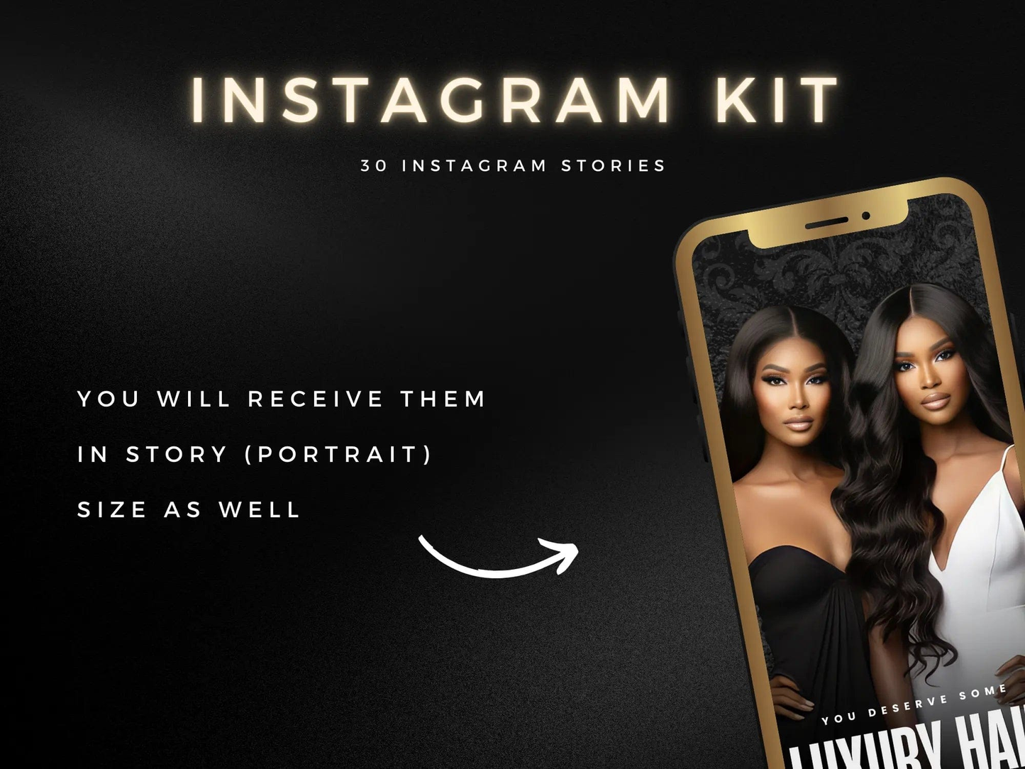 Gold & Black Hair Instagram Kit - Shaima Studio