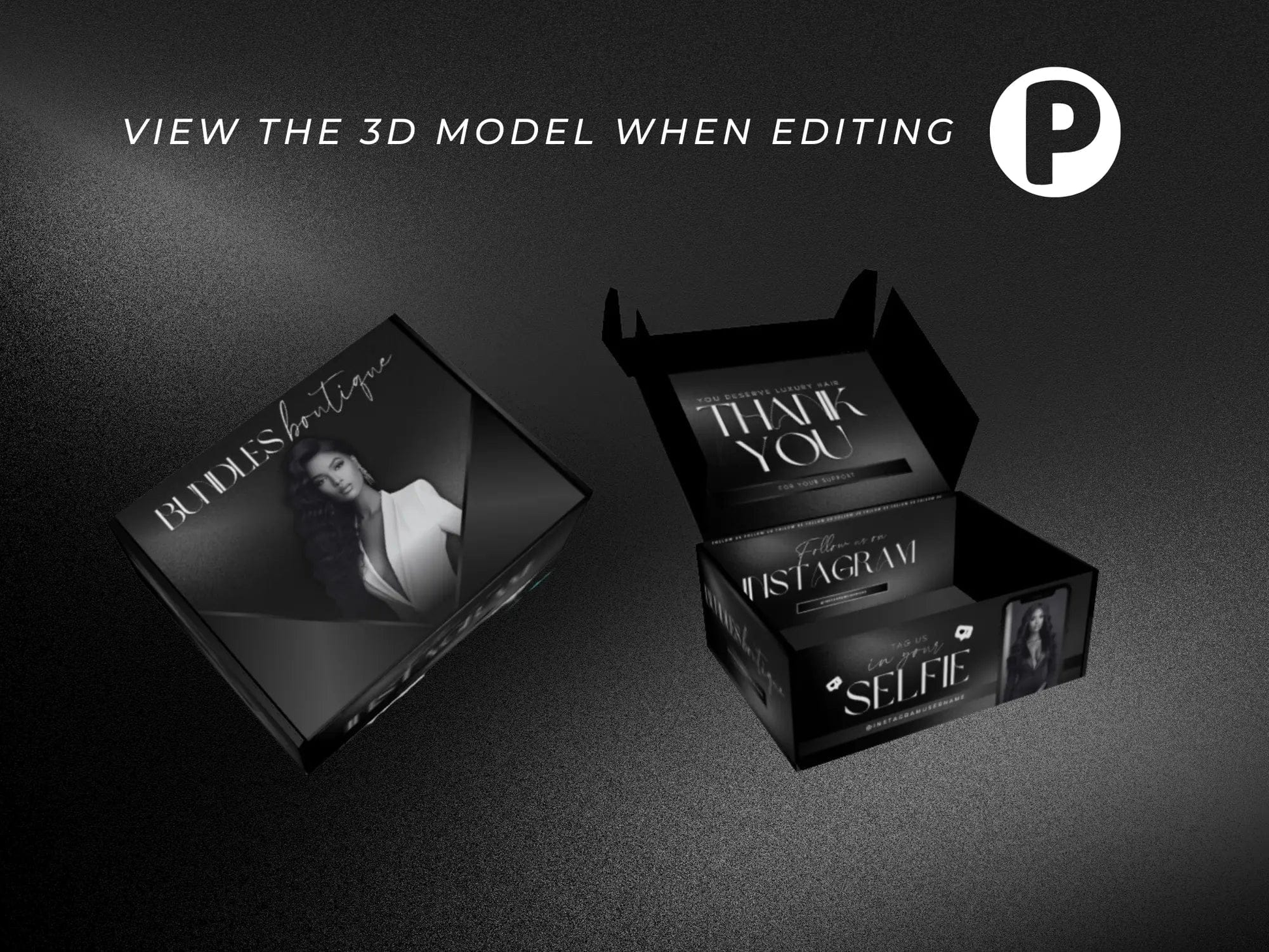 Black Wig Mailer Box - Shaima Studio