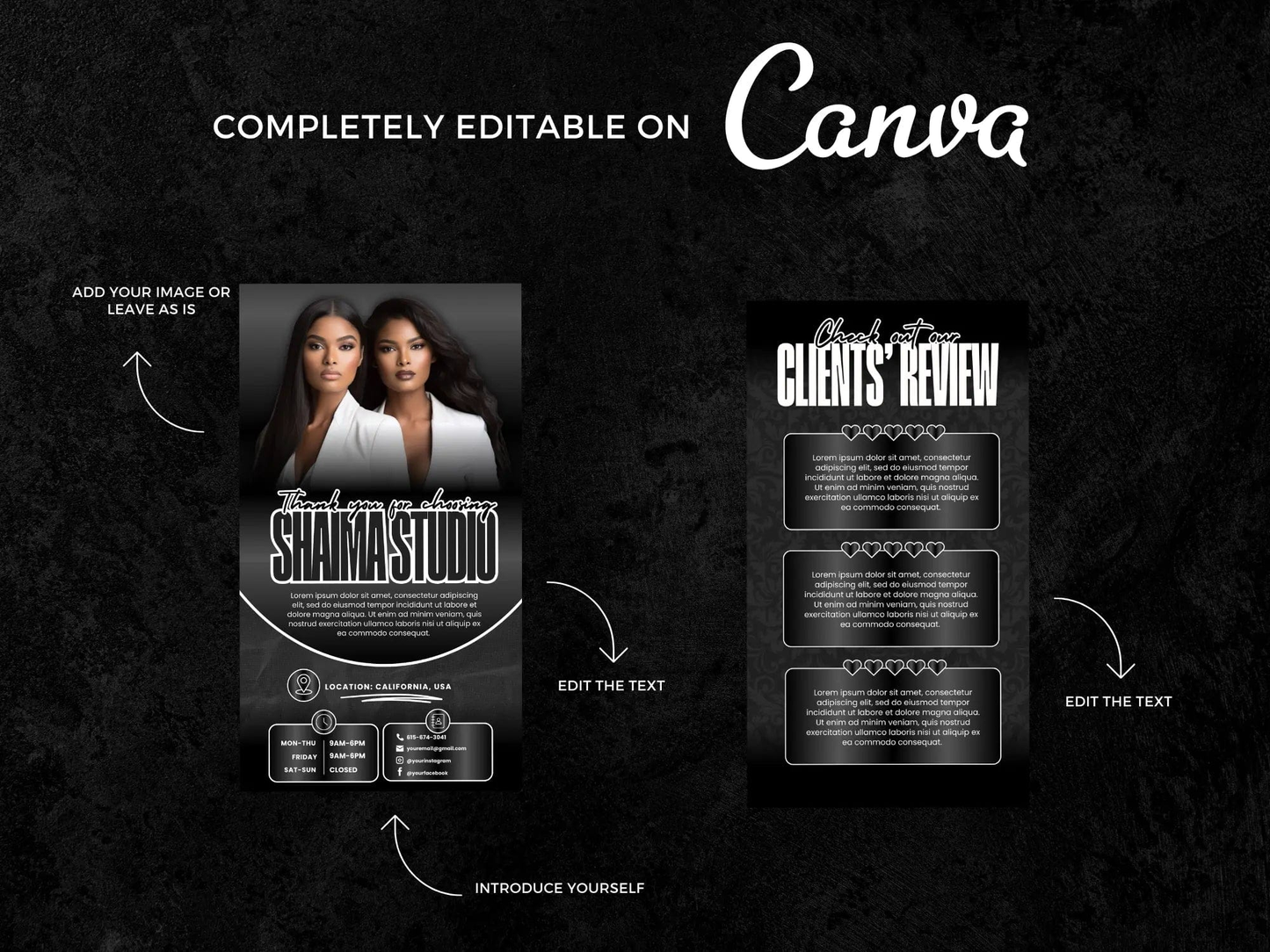 Black & White Acuity Scheduling Site - Shaima Studio