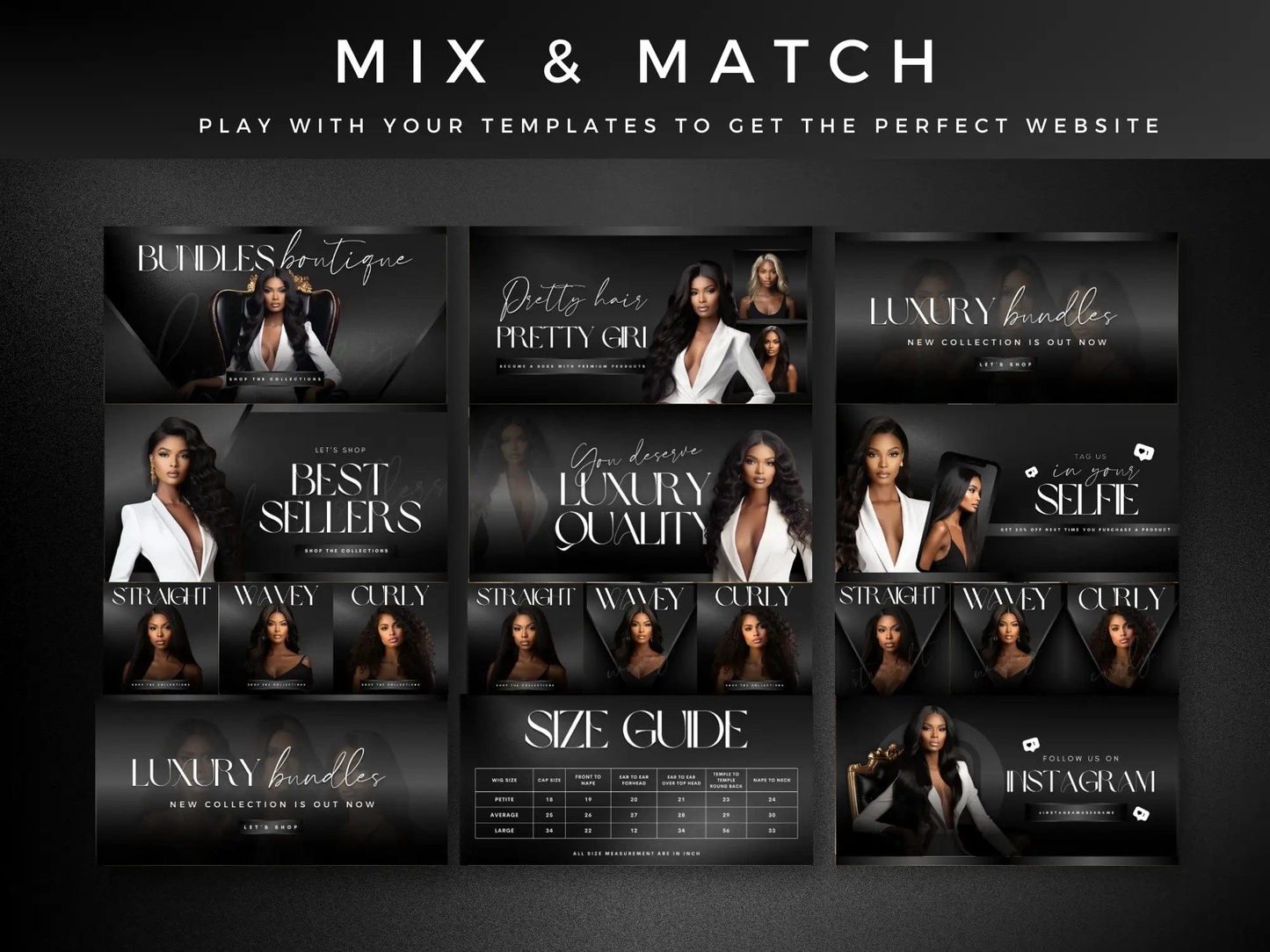 Editable Classy Black Hair Website Banners