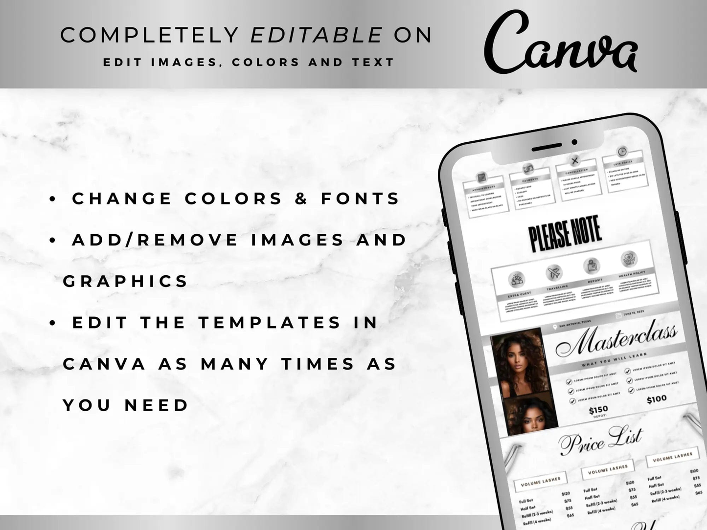 Silver & White Lash Tech Acuity Scheduling Site - Shaima Studio