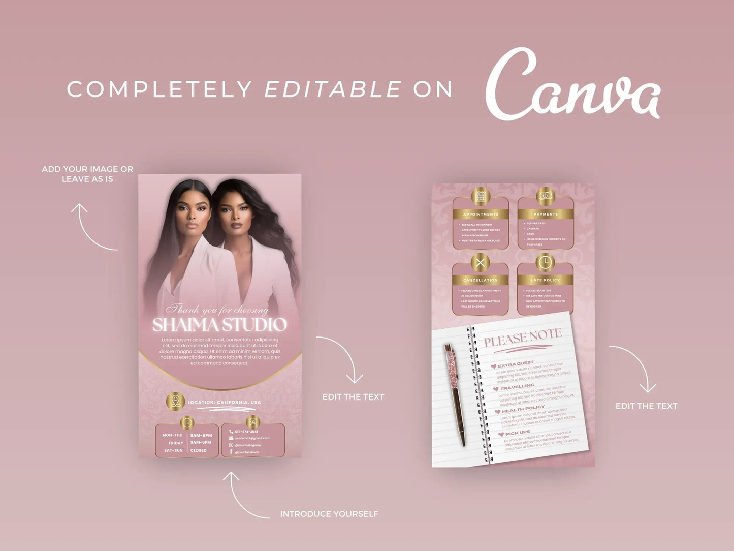 Rose Gold Feminine Acuity Site Template - Shaima Studio