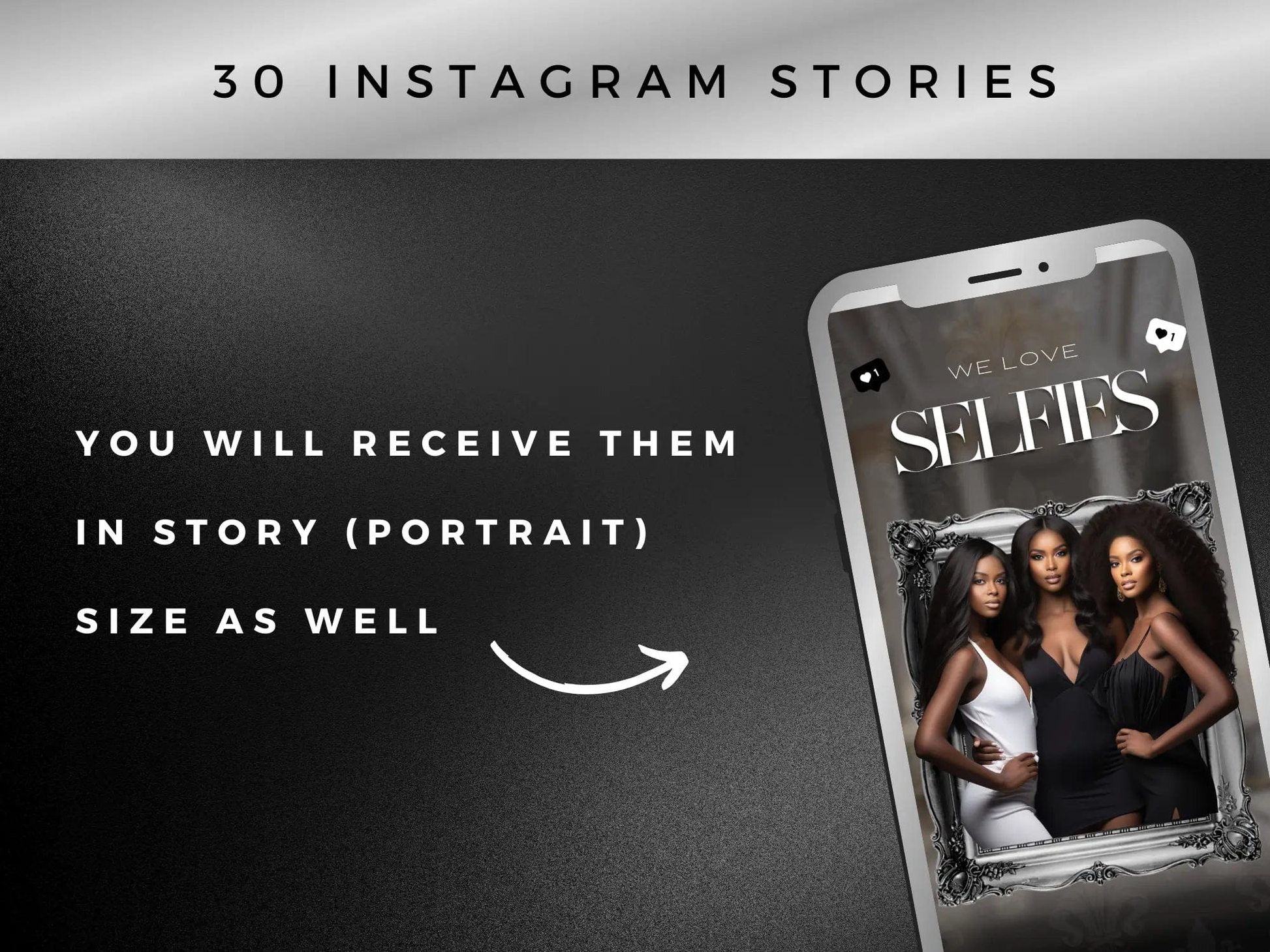 Silver & Black Hair Instagram Kit - Shaima Studio