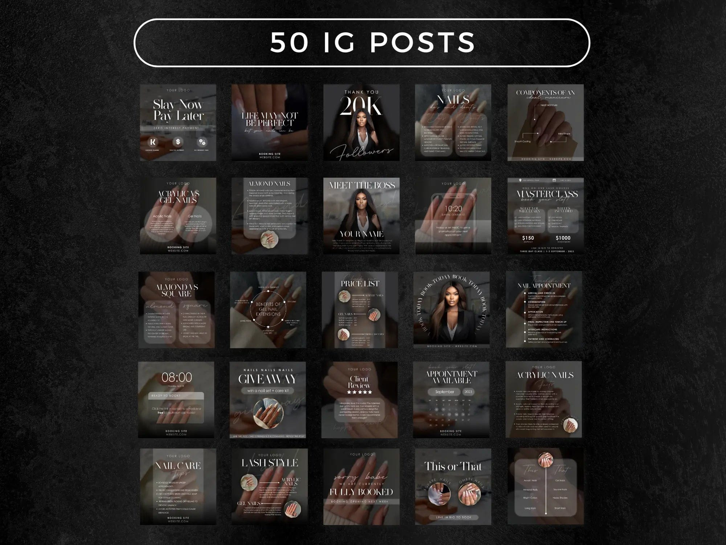 Black Nail Tech Instagram Kit - Shaima Studio