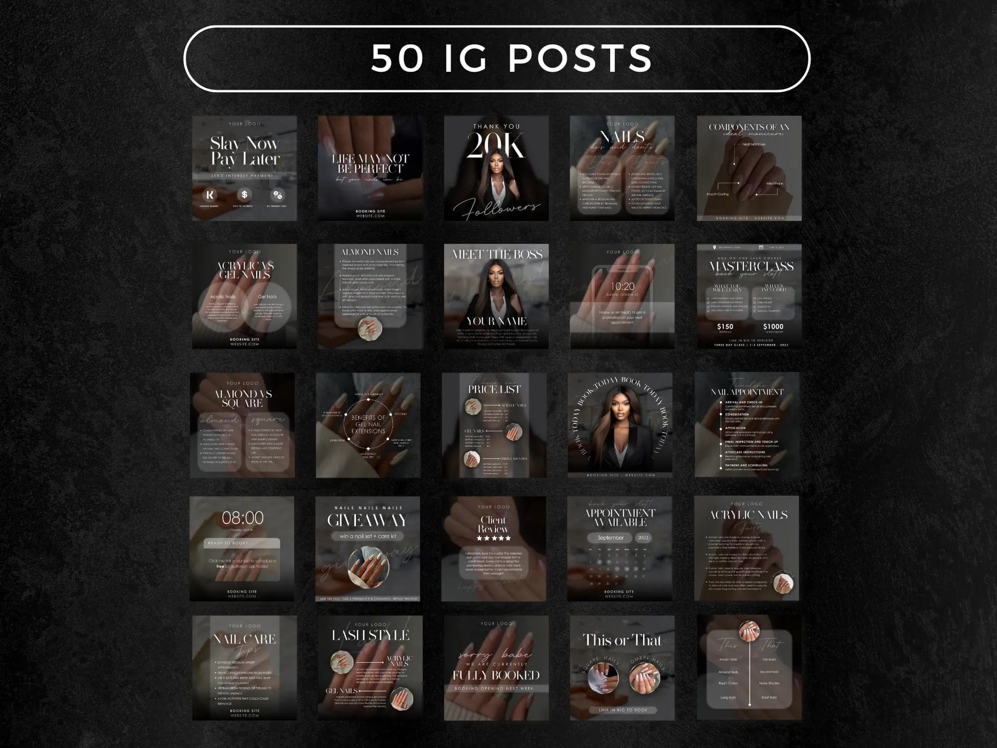 Black Nail Tech Instagram Kit - Shaima Studio