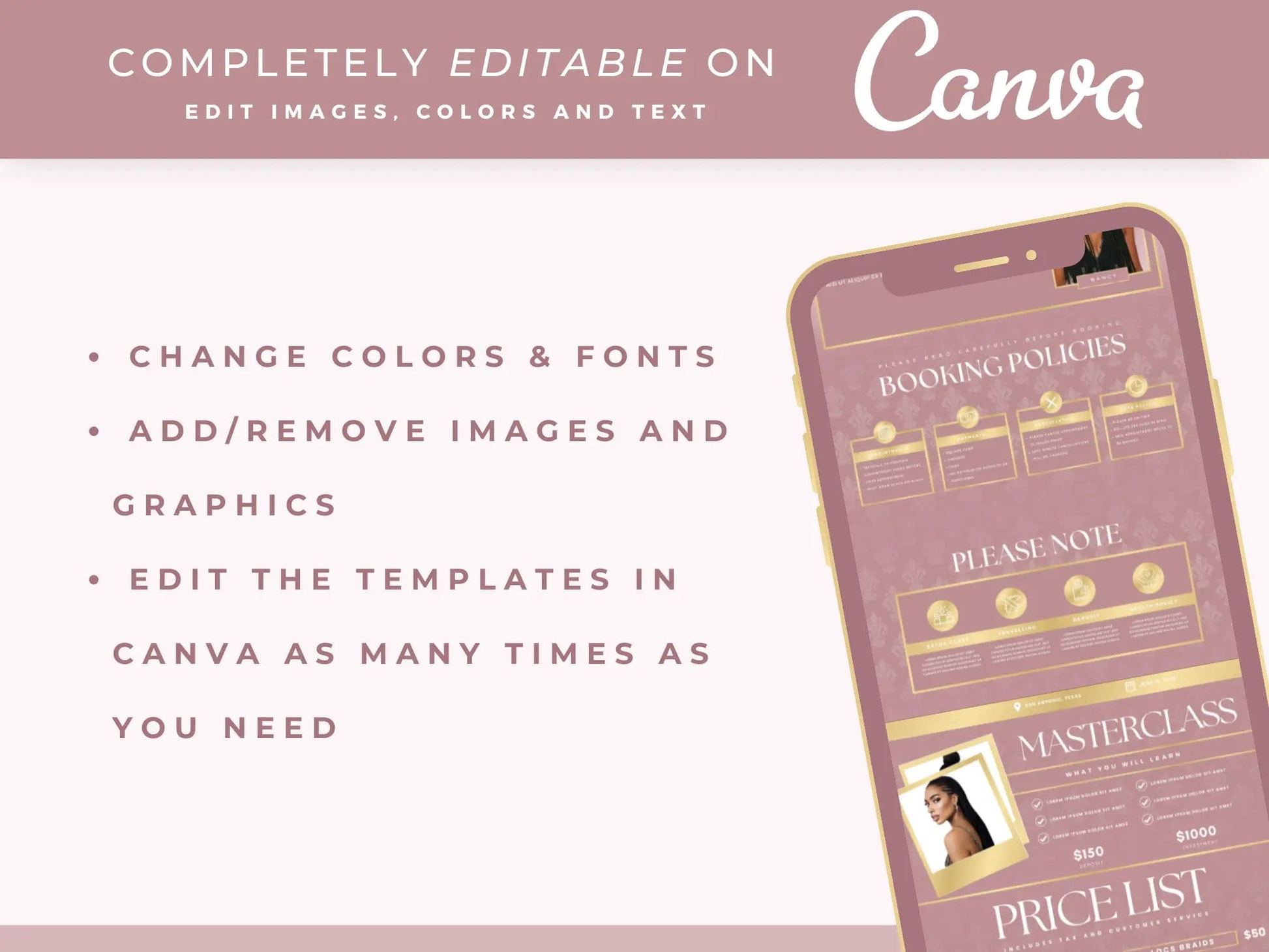 Rose Gold Braiding Acuity Scheduling Site - Shaima Studio